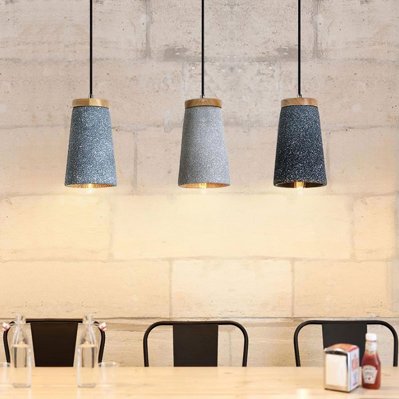 Althere Wood Cement Pendant Light - Letslighting