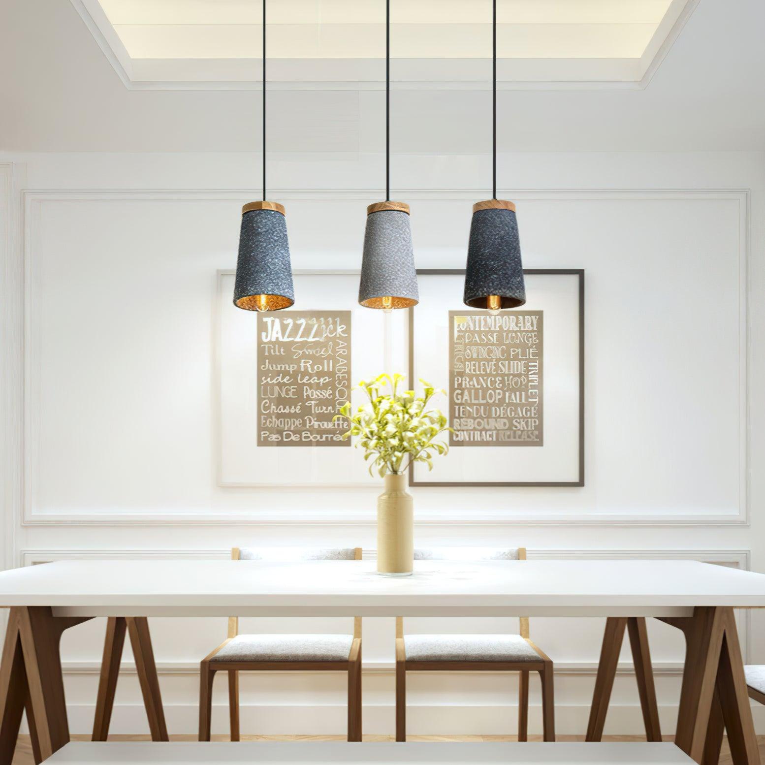 Althere Wood Cement Pendant Light - Letslighting