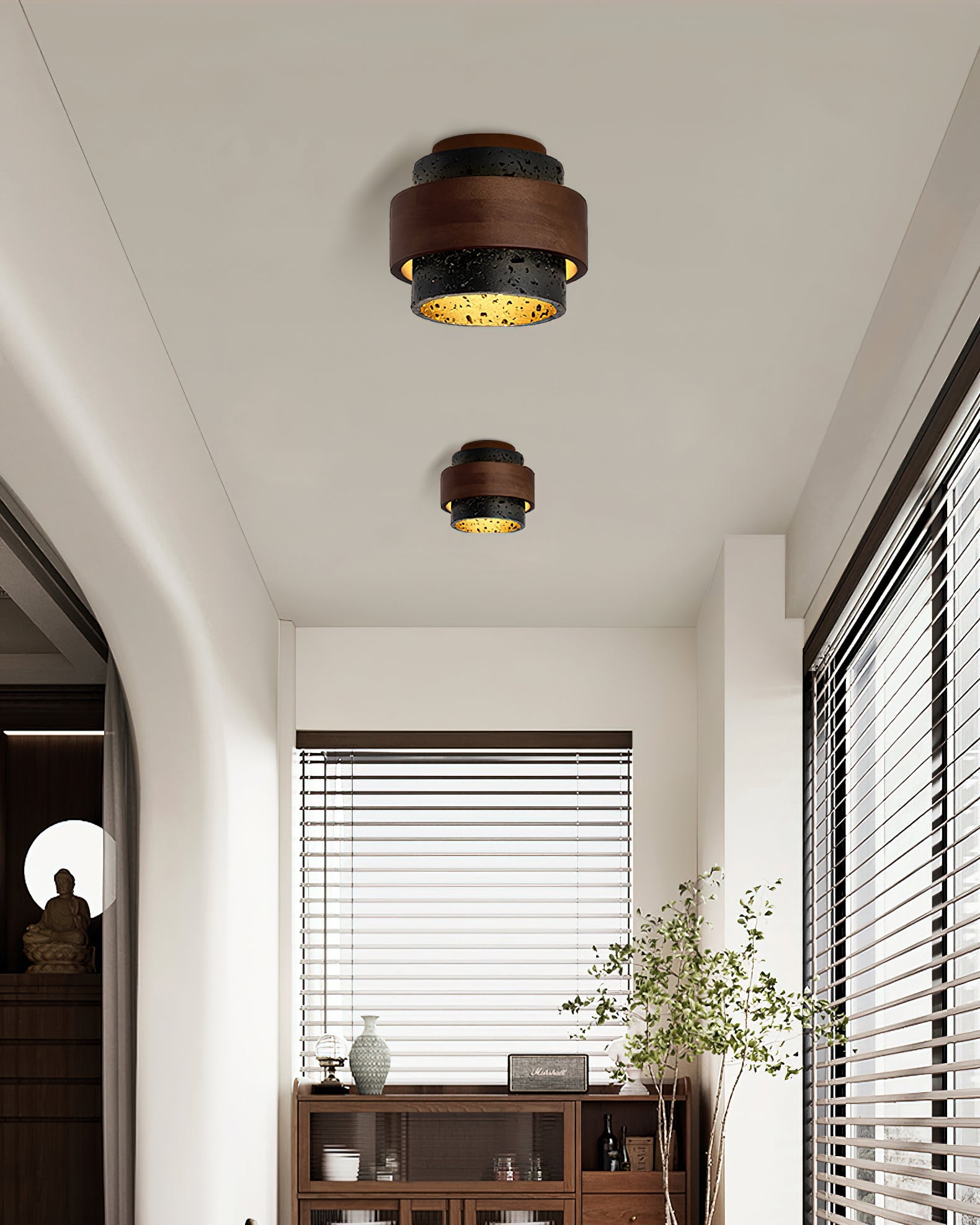 Ritta Black Travertine Ceiling Light - Letslighting