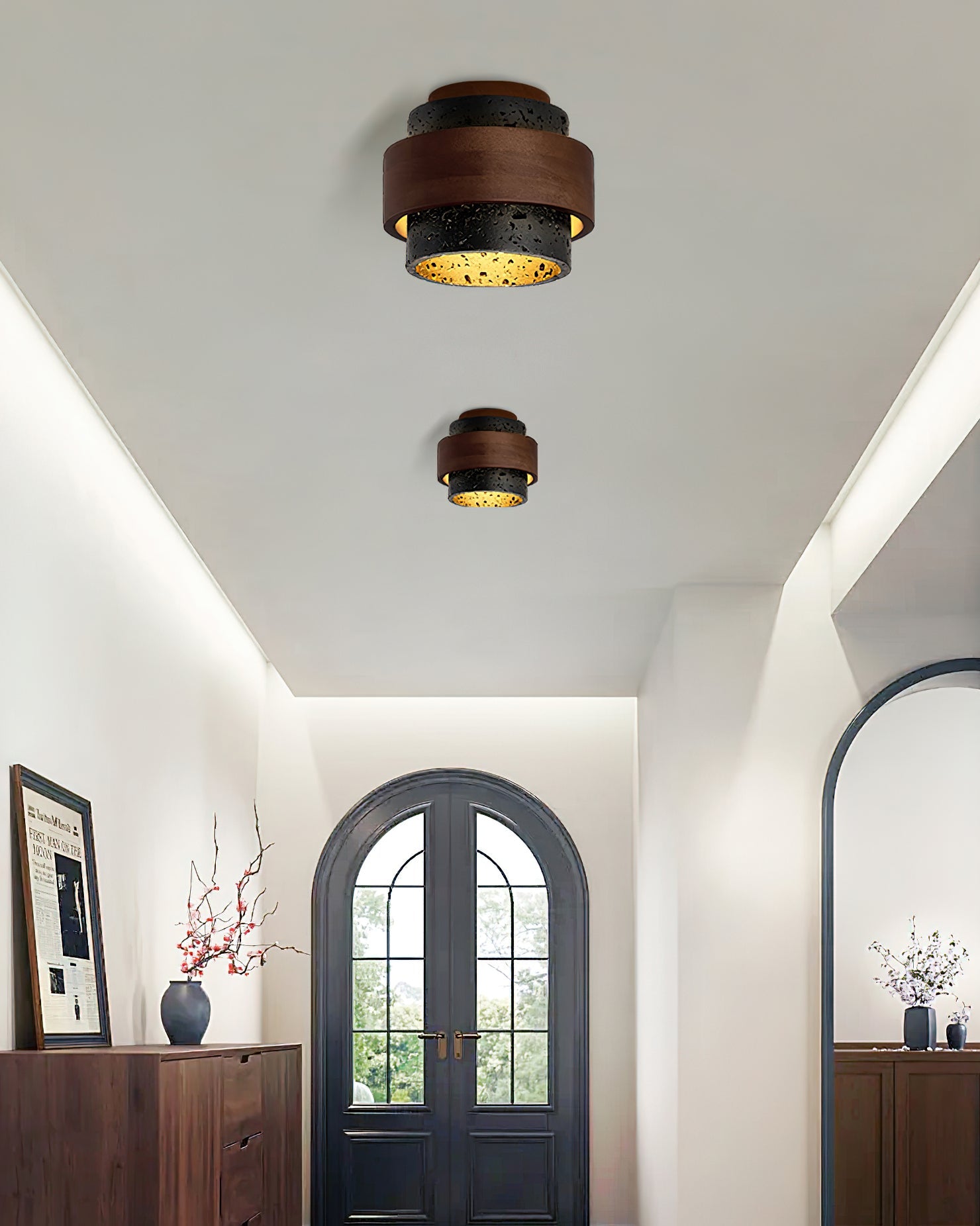 Ritta Black Travertine Ceiling Light - Letslighting