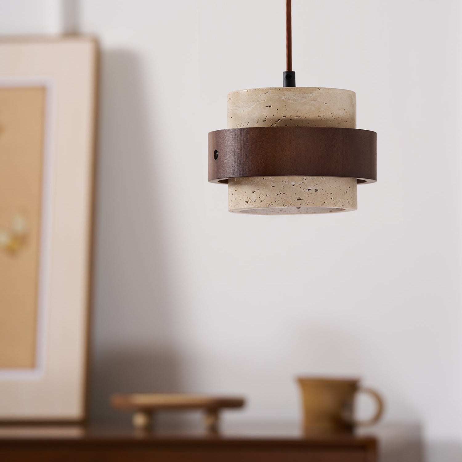 Ritta Pendant Light Travertine - Letslighting