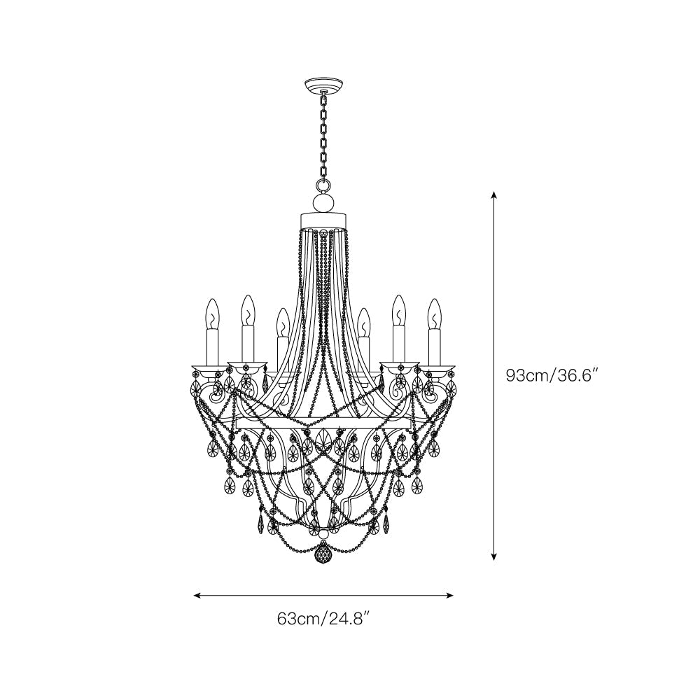 Luster Vintage Industrial Traditional Crystal Chandelier - Letslighting