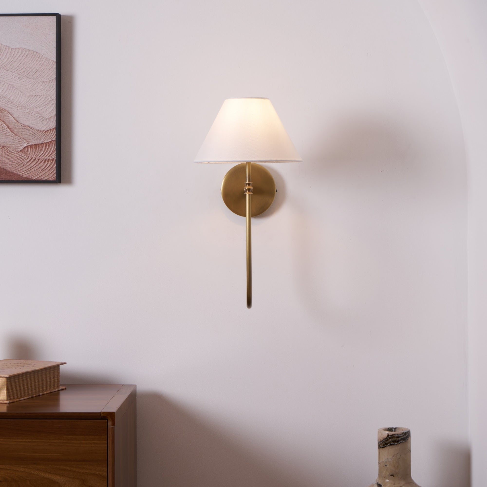Silvery Vintage Industrial Fabric Wall Light - Letslighting