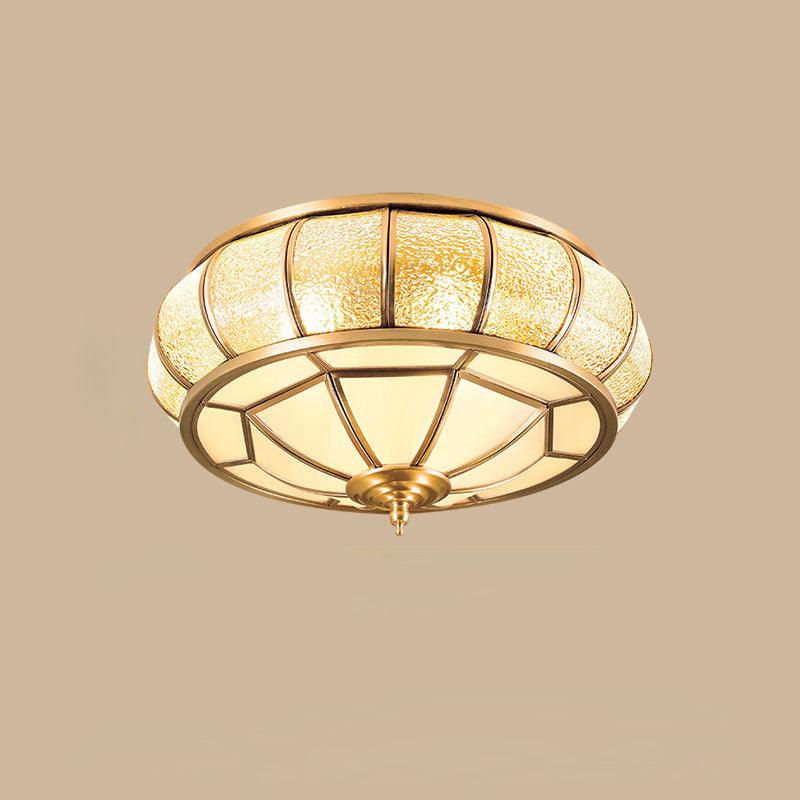 Ulrinara Postmodern Luxury Drum Brass Glass Ceiling Light - Letslighting