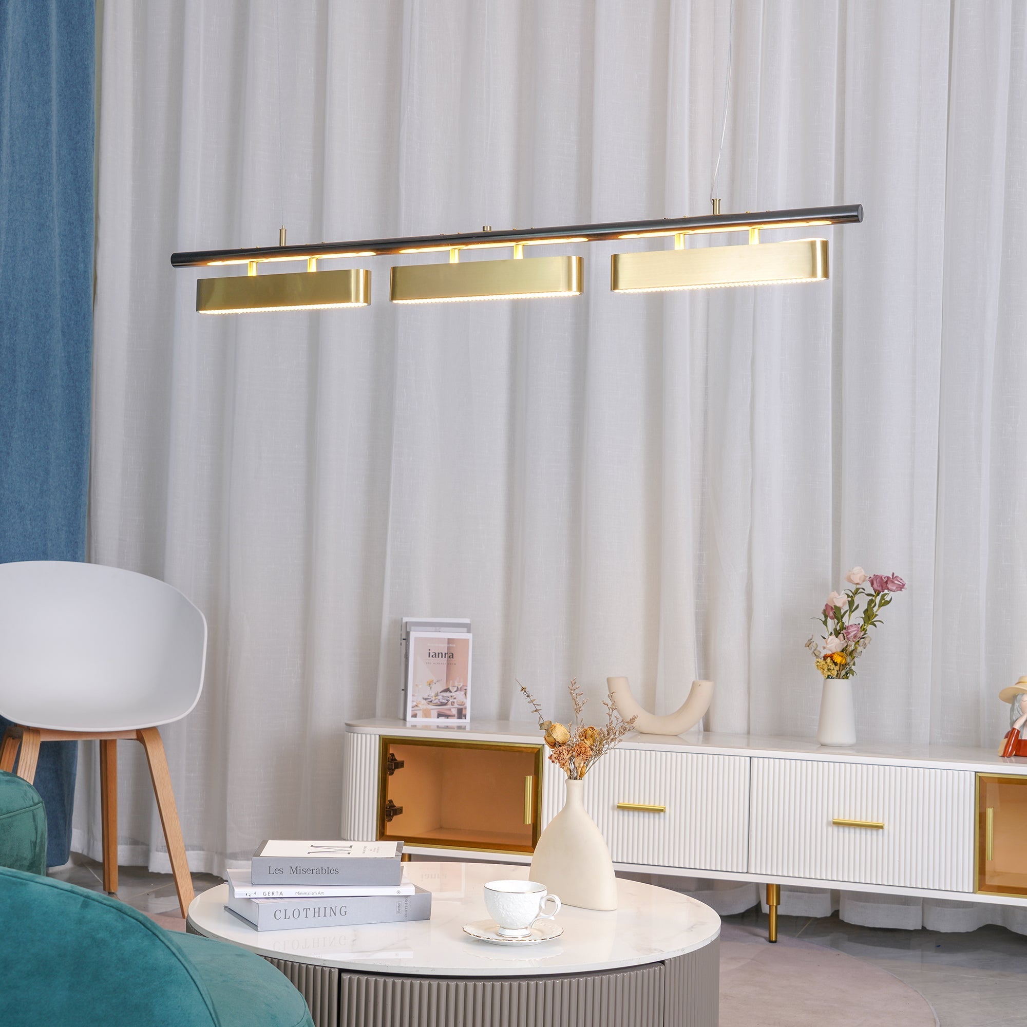 Elarain Brass Minimalist Pendant Light - Letslighting