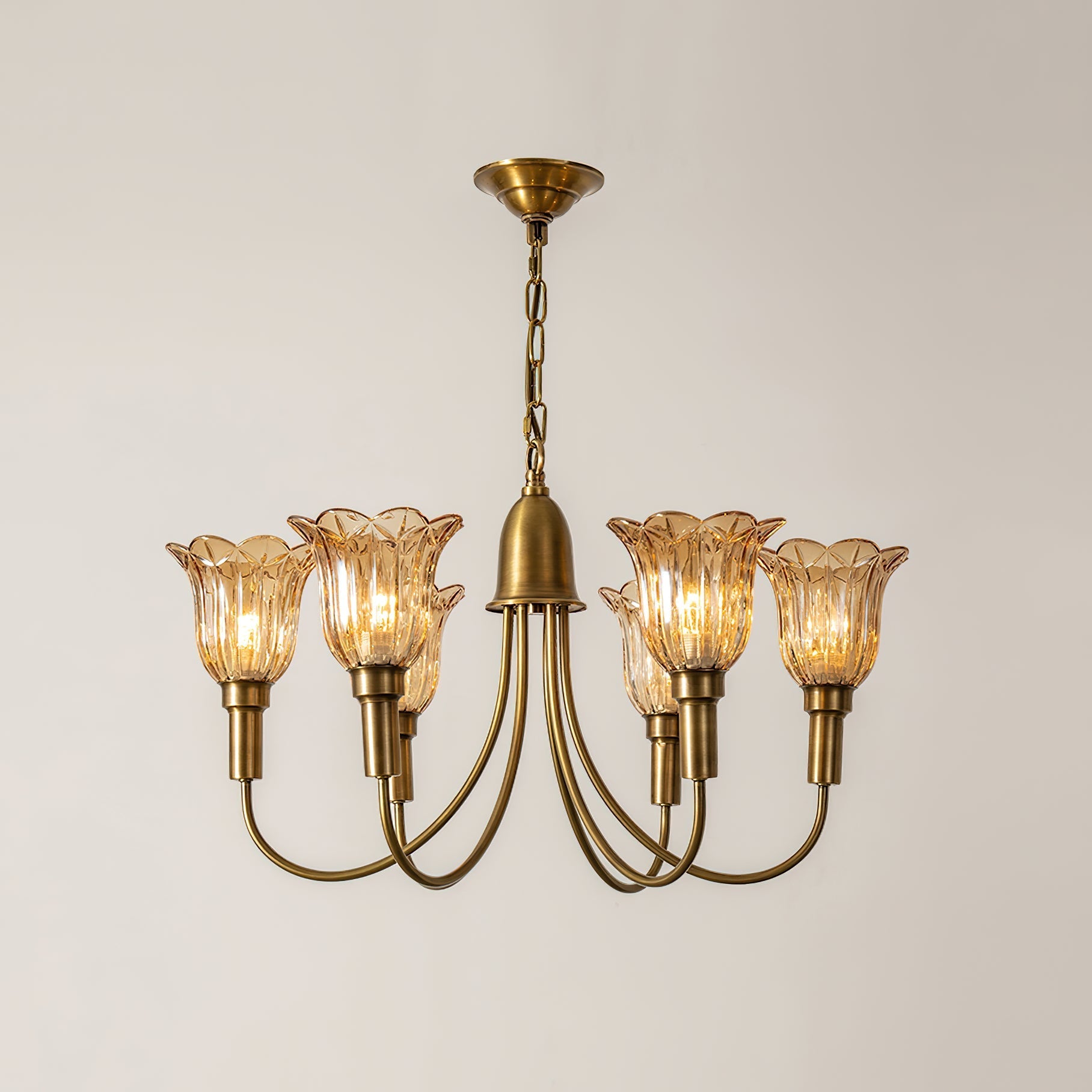 Tempo Vintage Art Deco Brass Chandelier - Letslighting