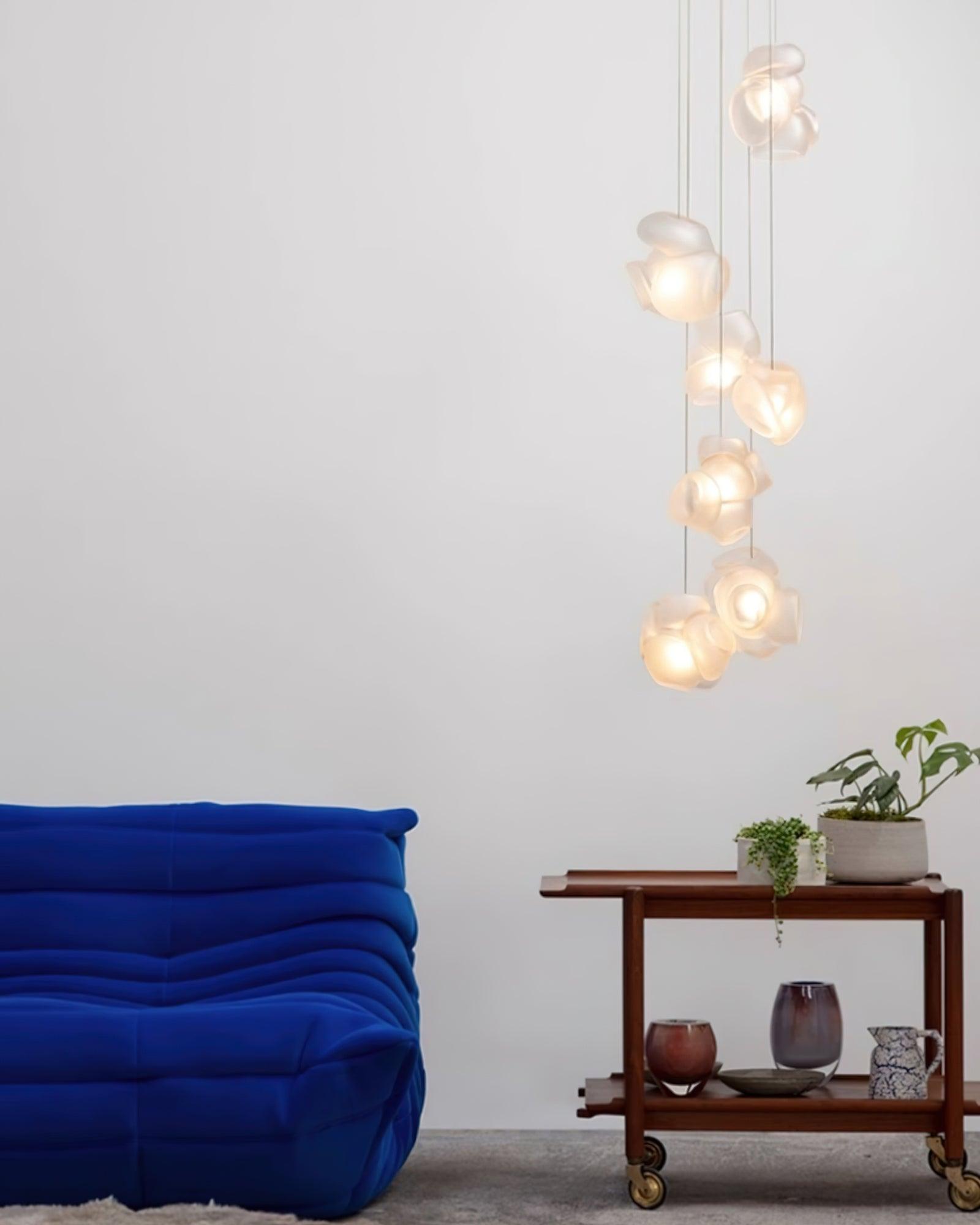 Zamarir Bubbles Cluster Glass Chandelier Staircase - Letslighting