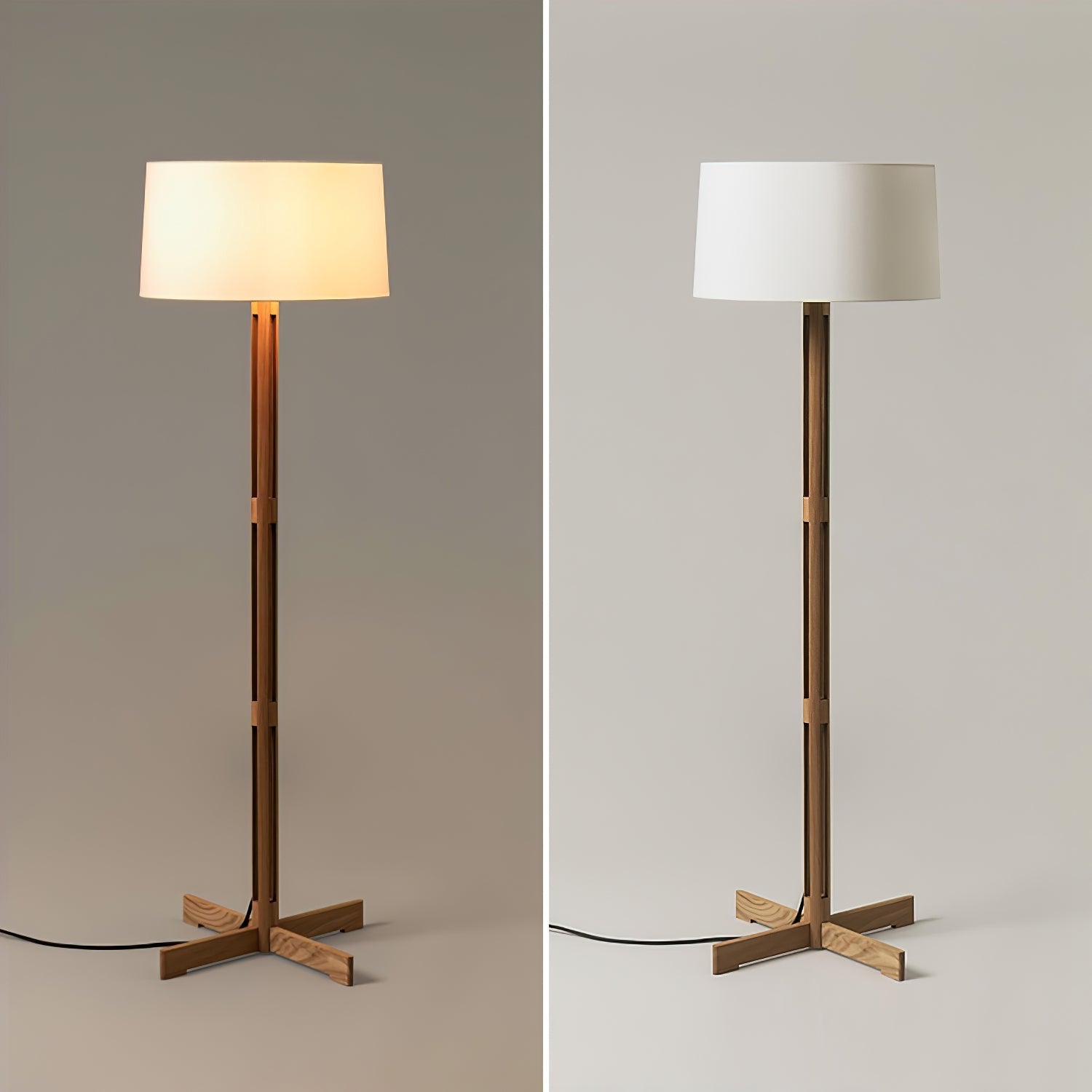 Terray Wood Fabric Classic Floor Lamp - Letslighting