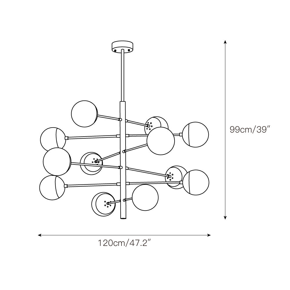 Ultra Modern Minimalist Brass Glass Chandelier - Letslighting