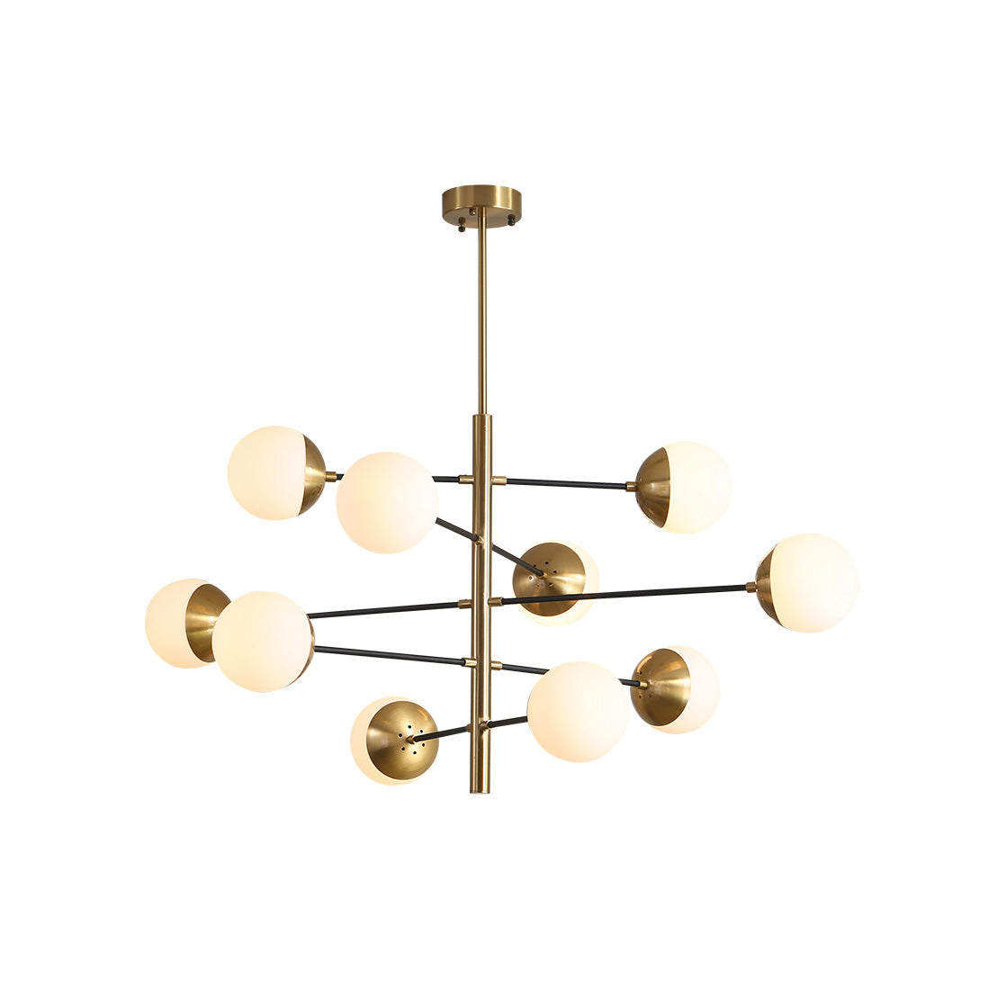 Ultra Modern Minimalist Brass Glass Chandelier - Letslighting