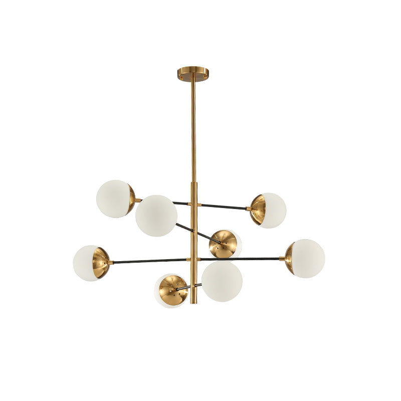 Ultra Modern Minimalist Brass Glass Chandelier - Letslighting