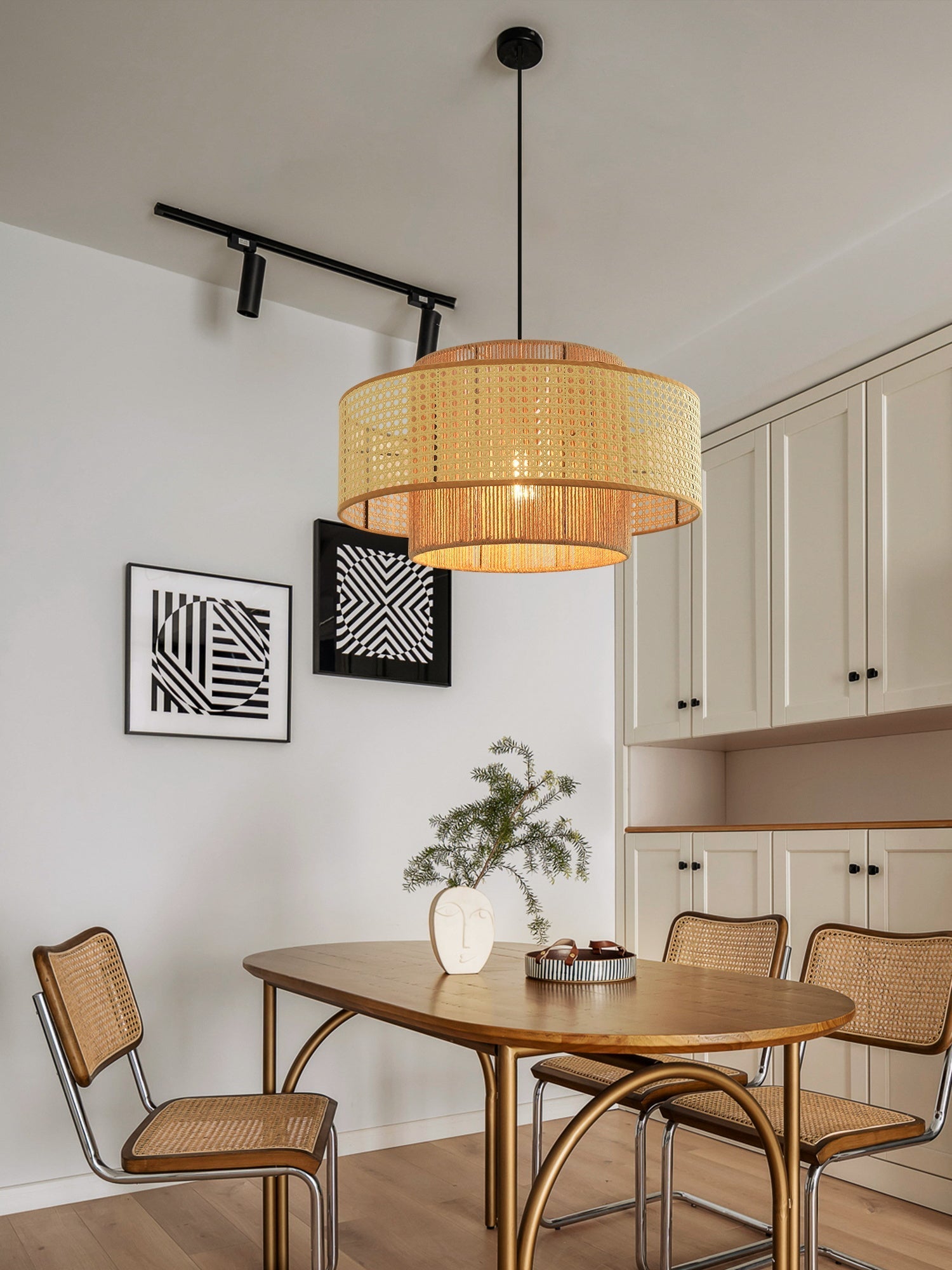 Ulshayra Concentric Rattan Pendant Light - Letslighting