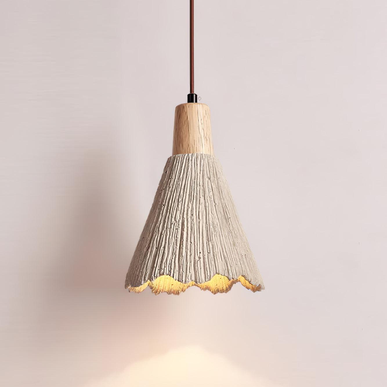 Solara Pendant Lamp Concrete Pleated - Letslighting
