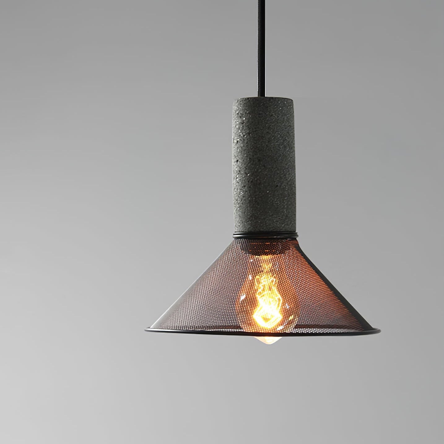 Arisha Industrial Cylindrical Pendant Light, Cement Wabi-Sabi - Letslighting