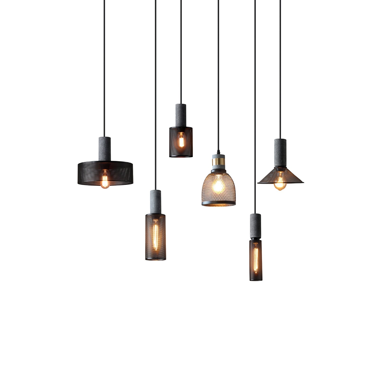 Arisha Industrial Cylindrical Pendant Light, Cement Wabi-Sabi - Letslighting