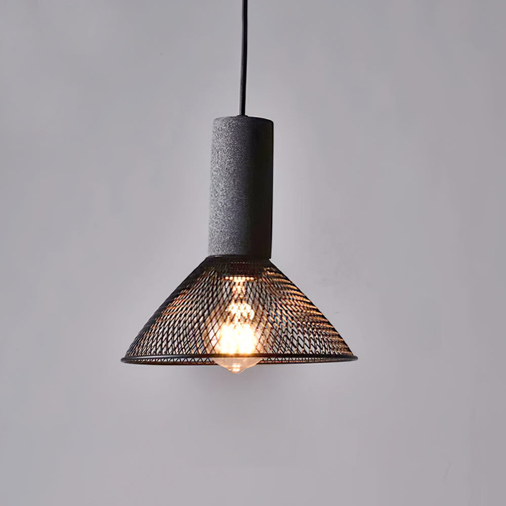 Arisha Industrial Cylindrical Pendant Light, Cement Wabi-Sabi - Letslighting