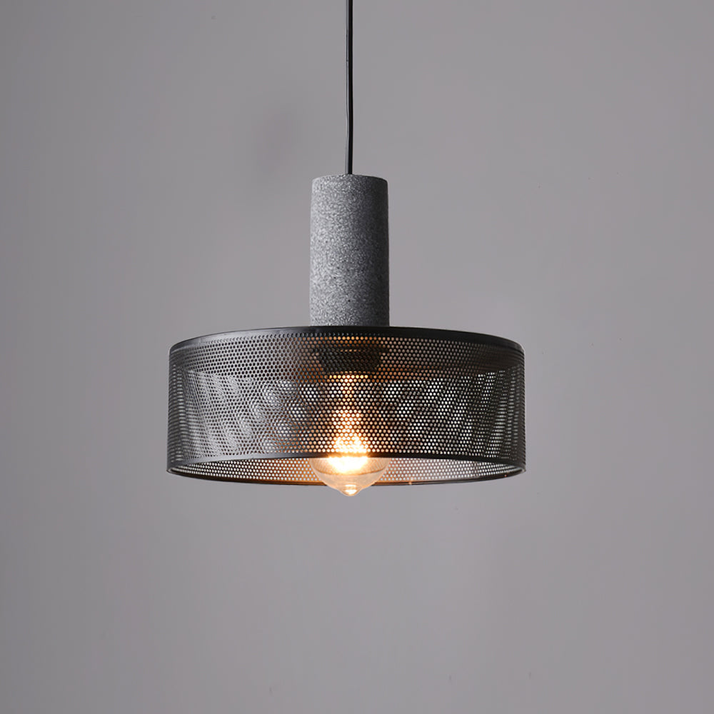 Arisha Industrial Cylindrical Pendant Light, Cement Wabi-Sabi - Letslighting
