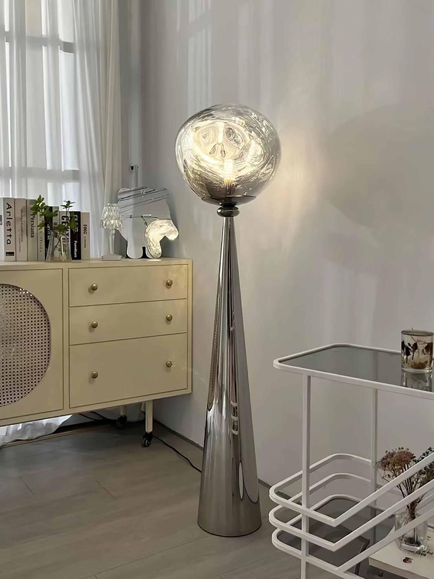Vortexe Gray Contemporary Floor Lamp - Letslighting