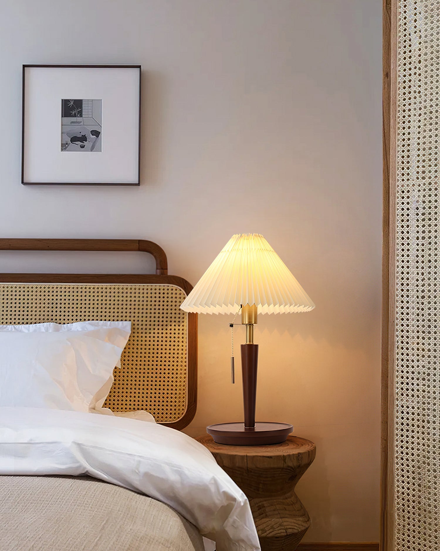 Novace Fabric Wood Table Lamp - Letslighting