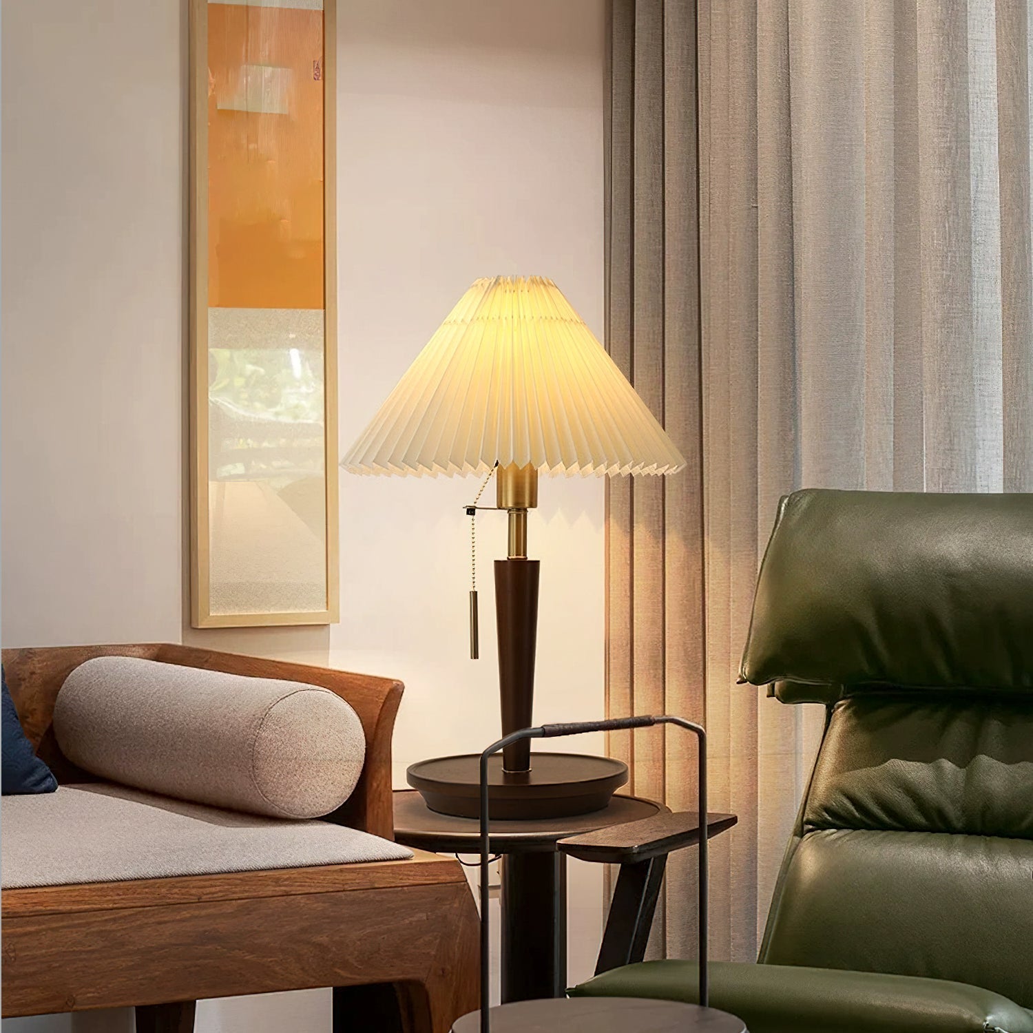 Novace Fabric Wood Table Lamp - Letslighting
