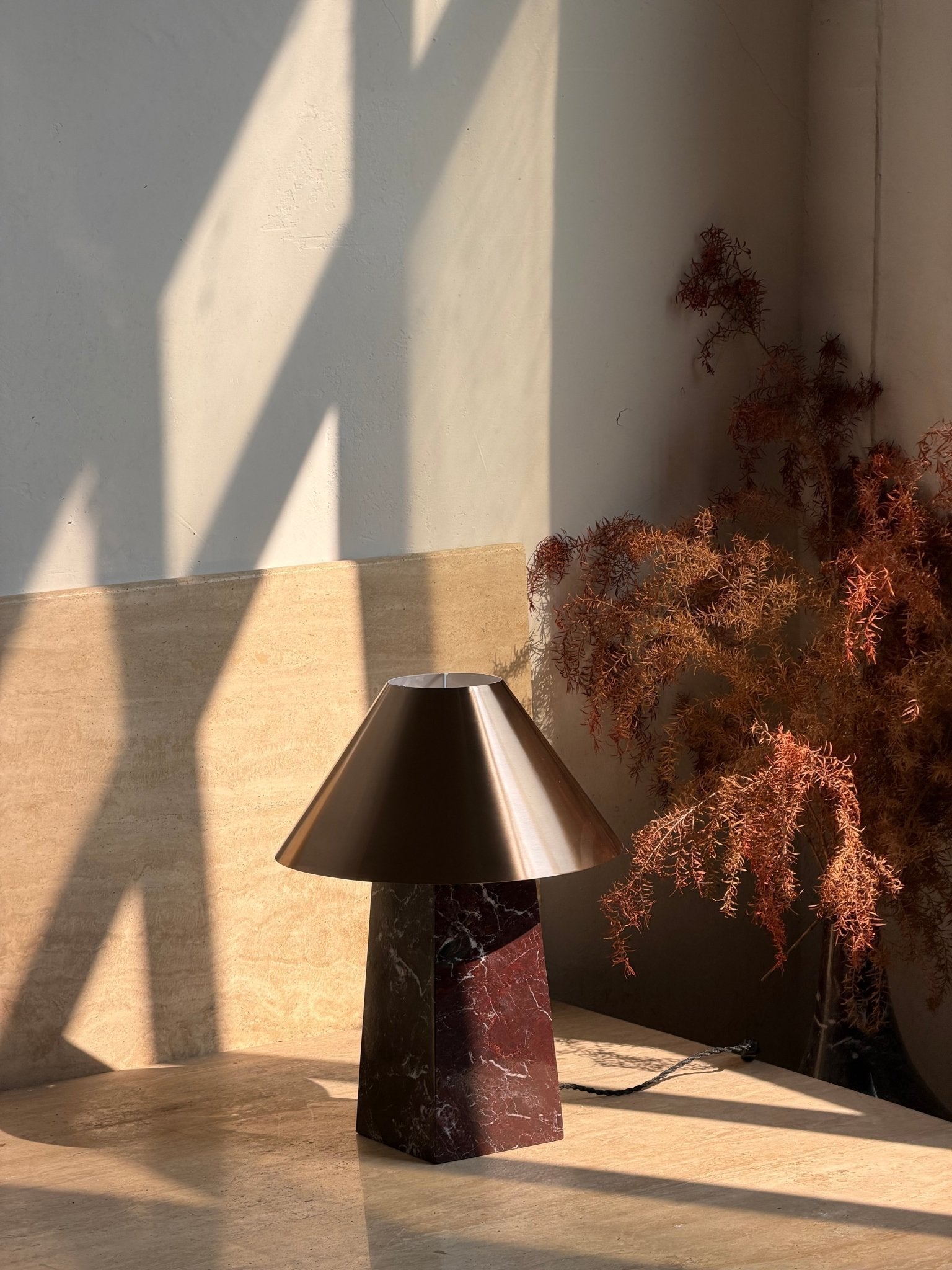 Conic Modern Metal & Marble Table Lamp