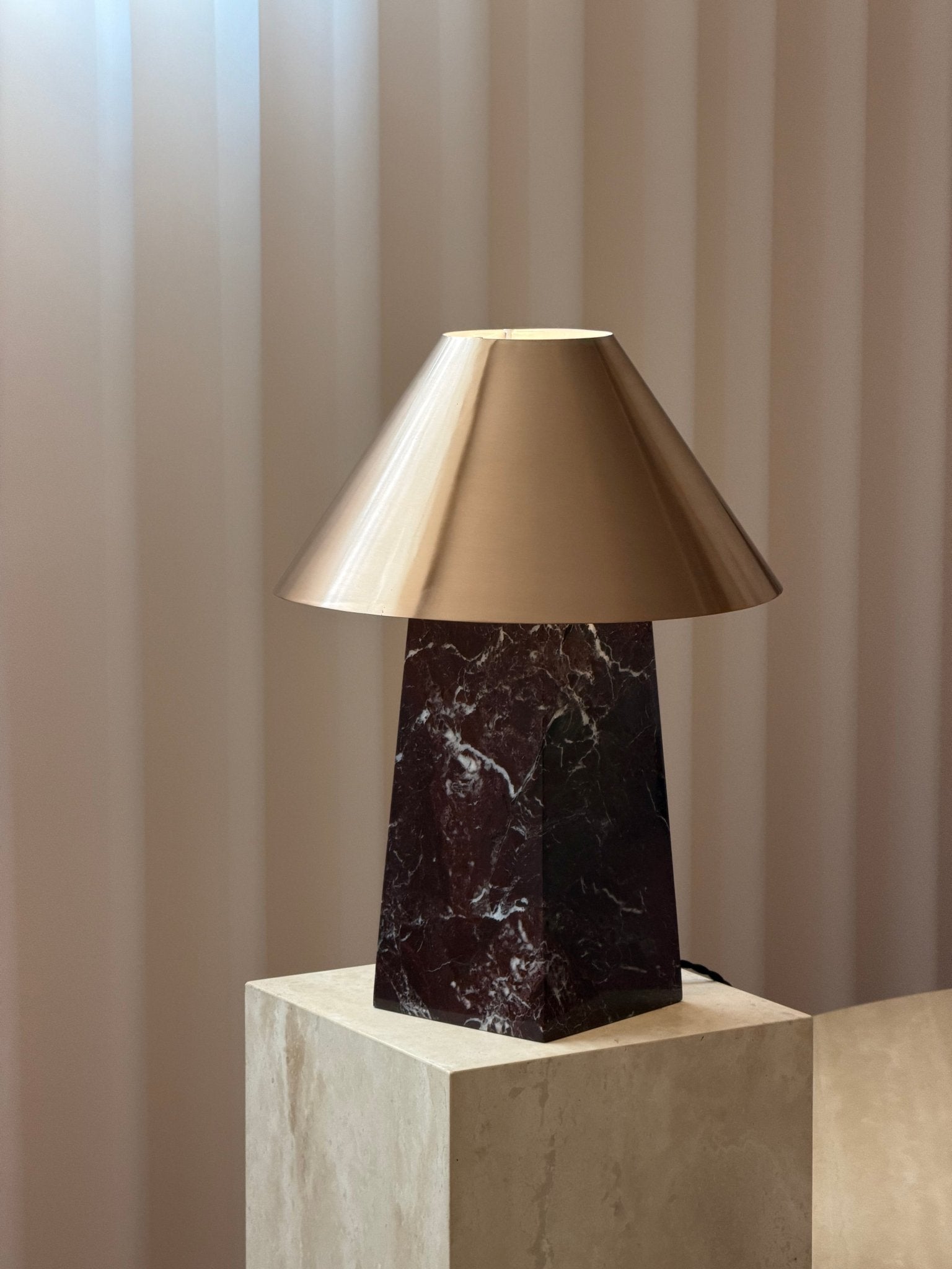Conic Modern Metal & Marble Table Lamp