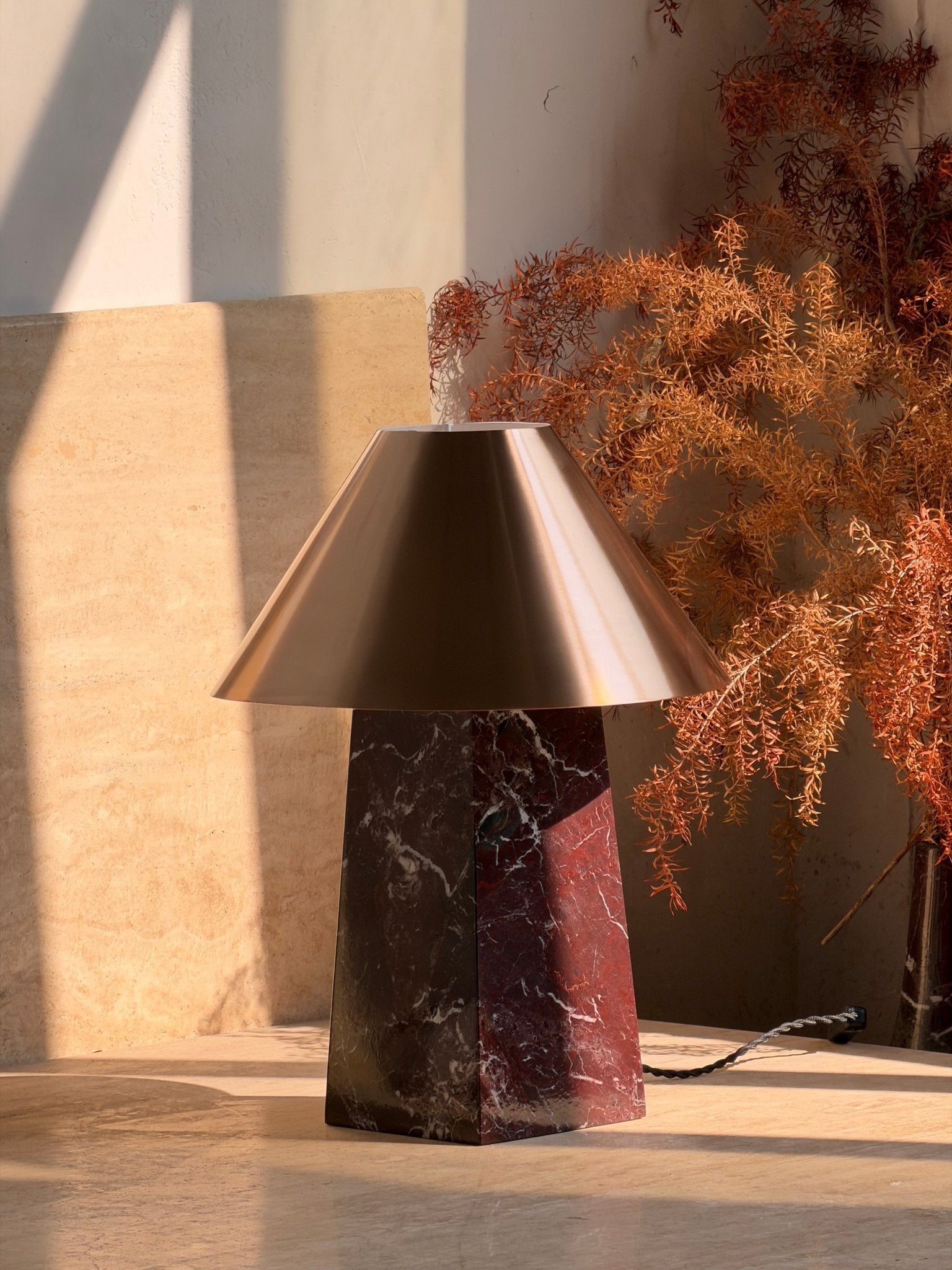 Conic Modern Metal & Marble Table Lamp