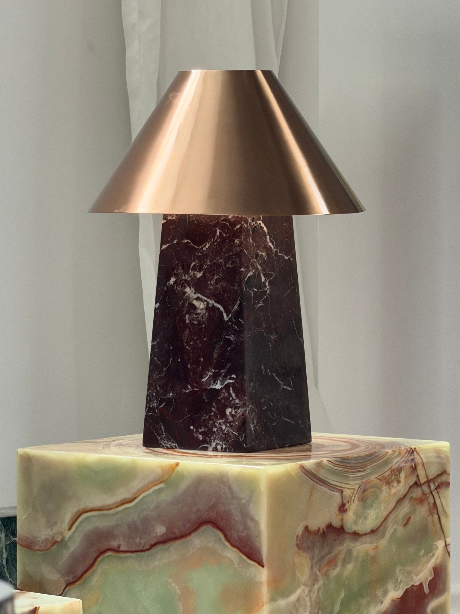 Conic Modern Metal & Marble Table Lamp