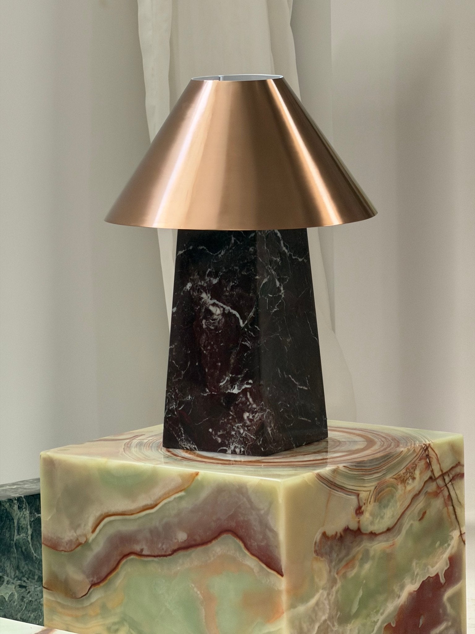 Conic Modern Metal & Marble Table Lamp