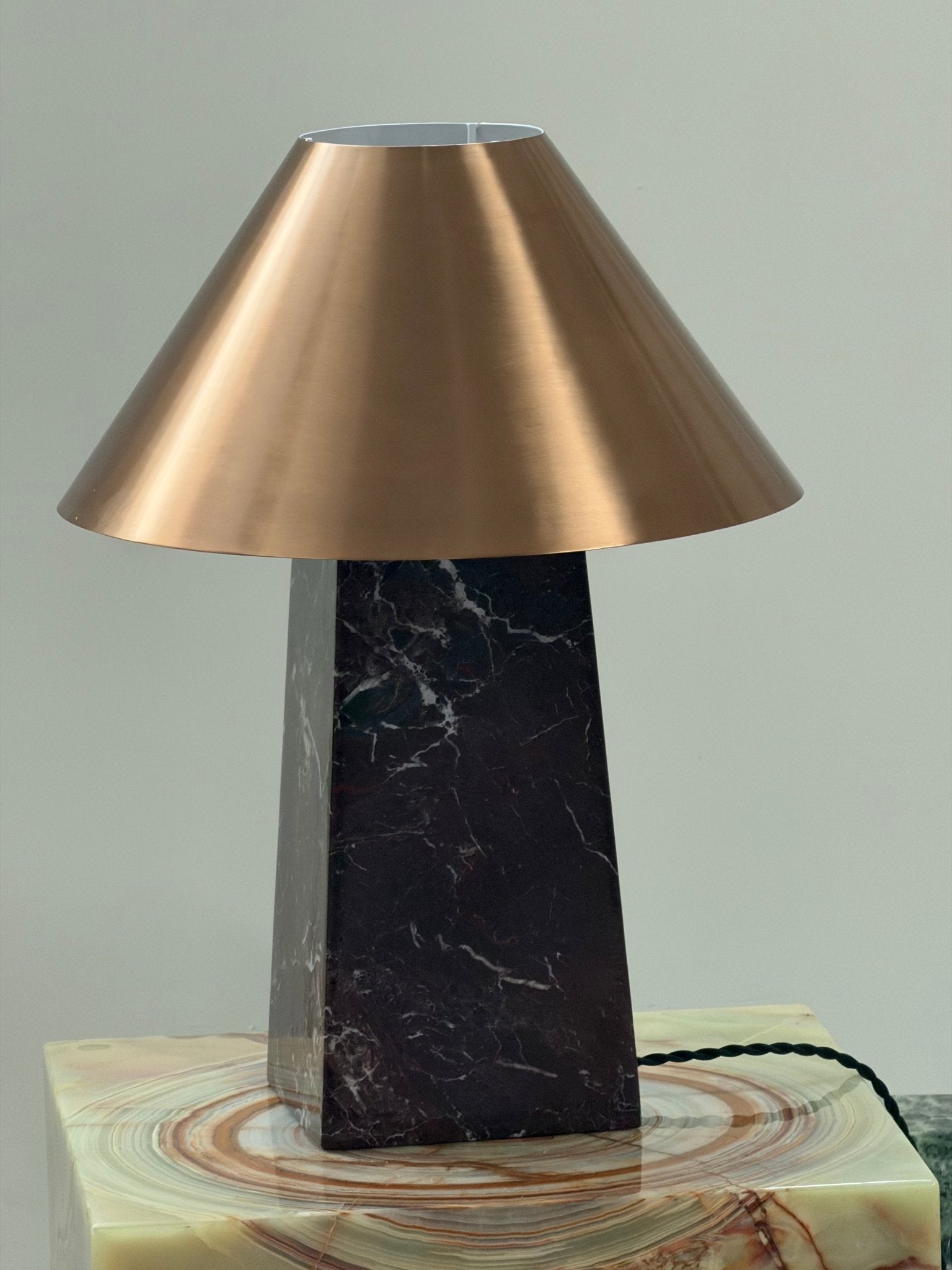 Conic Modern Metal & Marble Table Lamp
