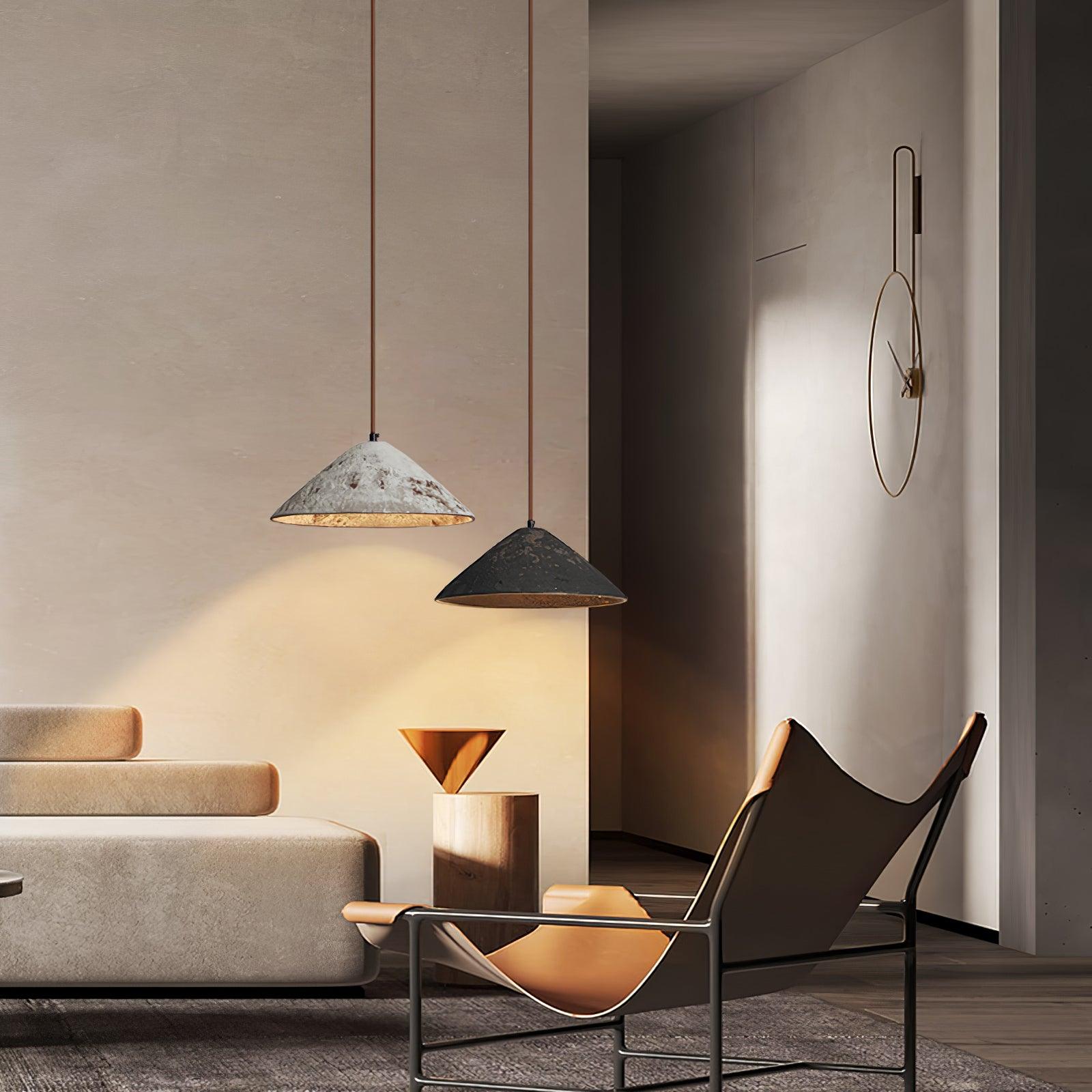 Solara Pendant Lamp Ceramic Cone Rustic Vintage Minimalist - Letslighting