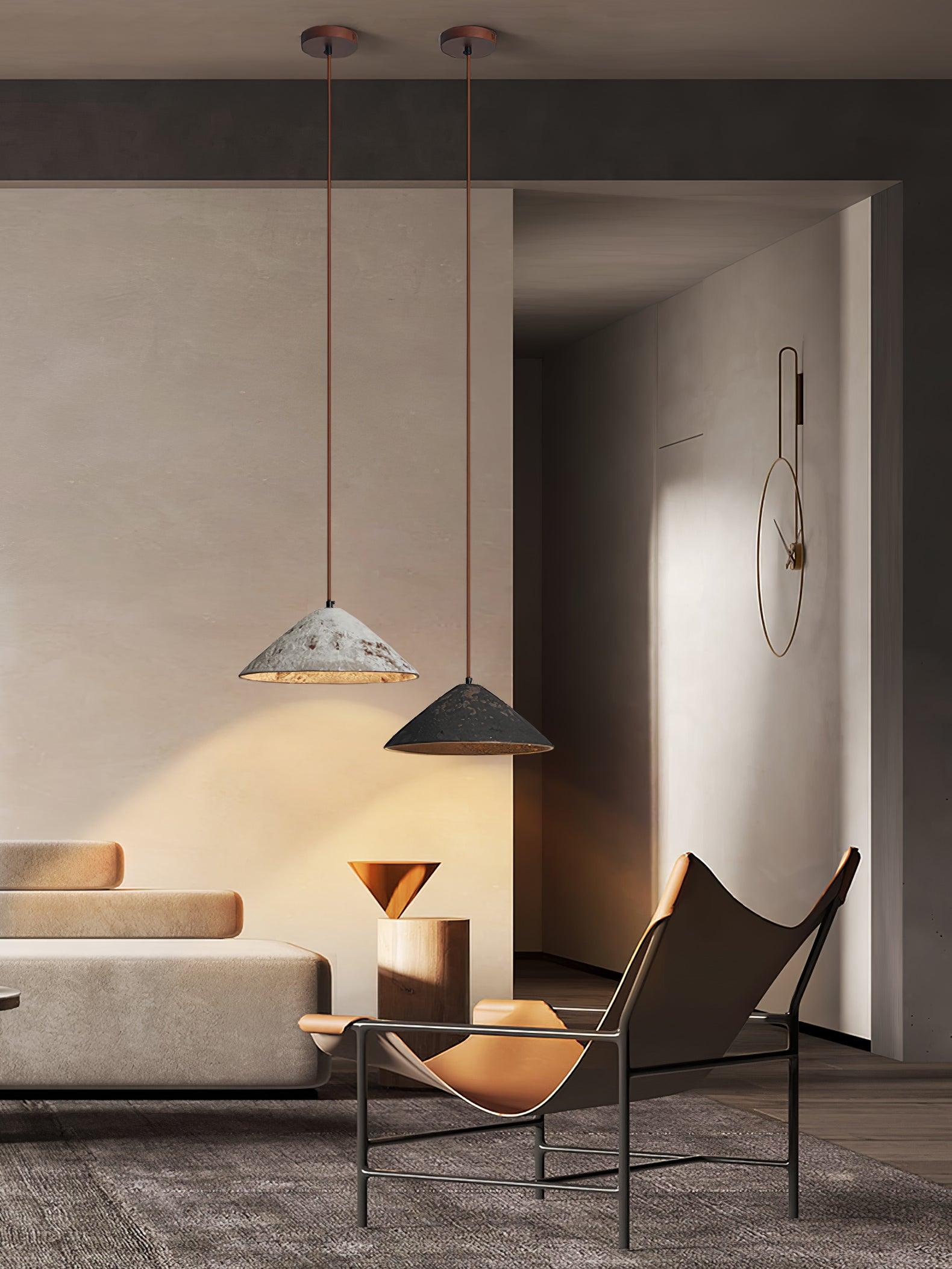 Solara Pendant Lamp Ceramic Cone Rustic Vintage Minimalist - Letslighting