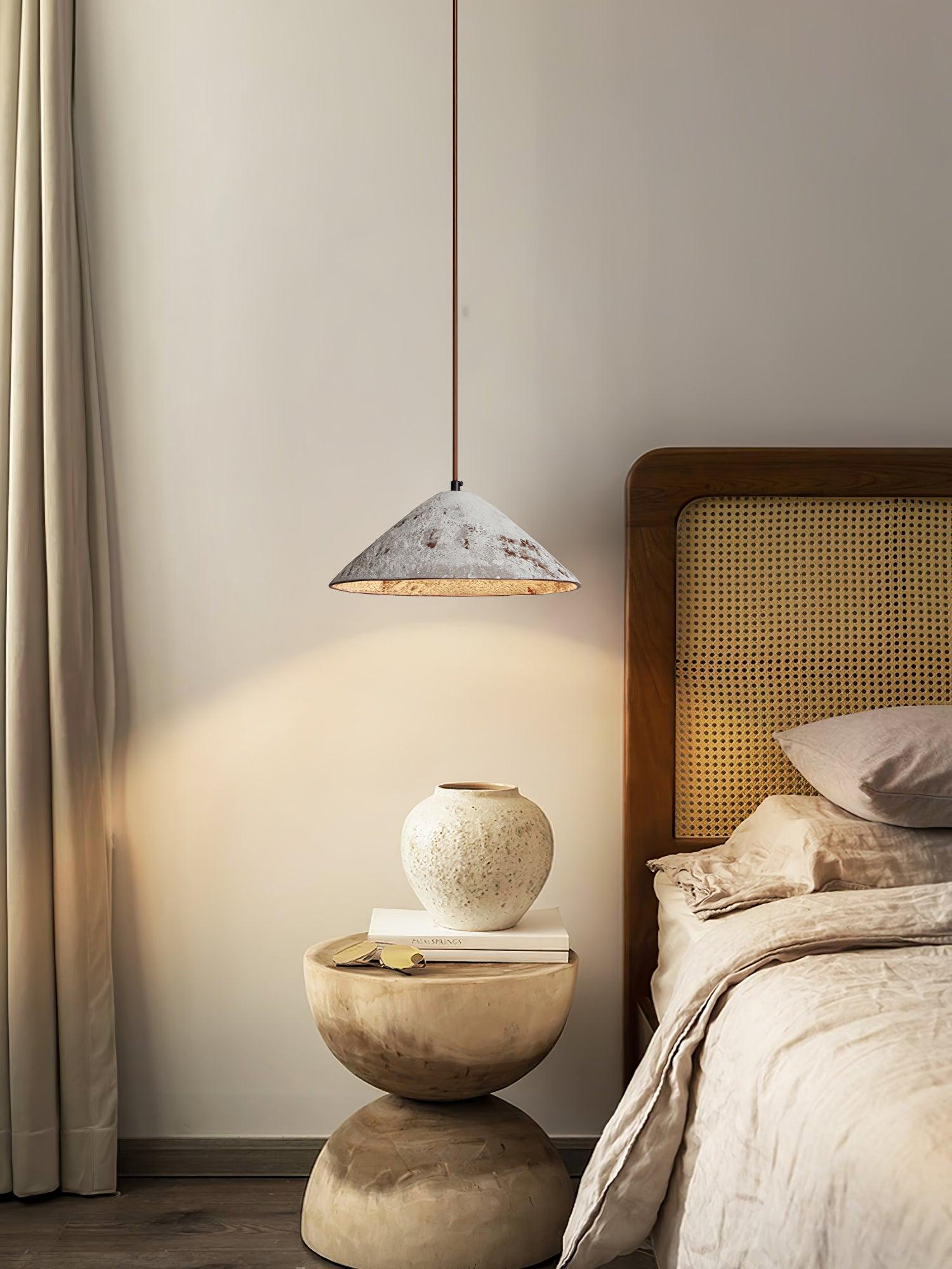 Solara Pendant Lamp Ceramic Cone Rustic Vintage Minimalist - Letslighting