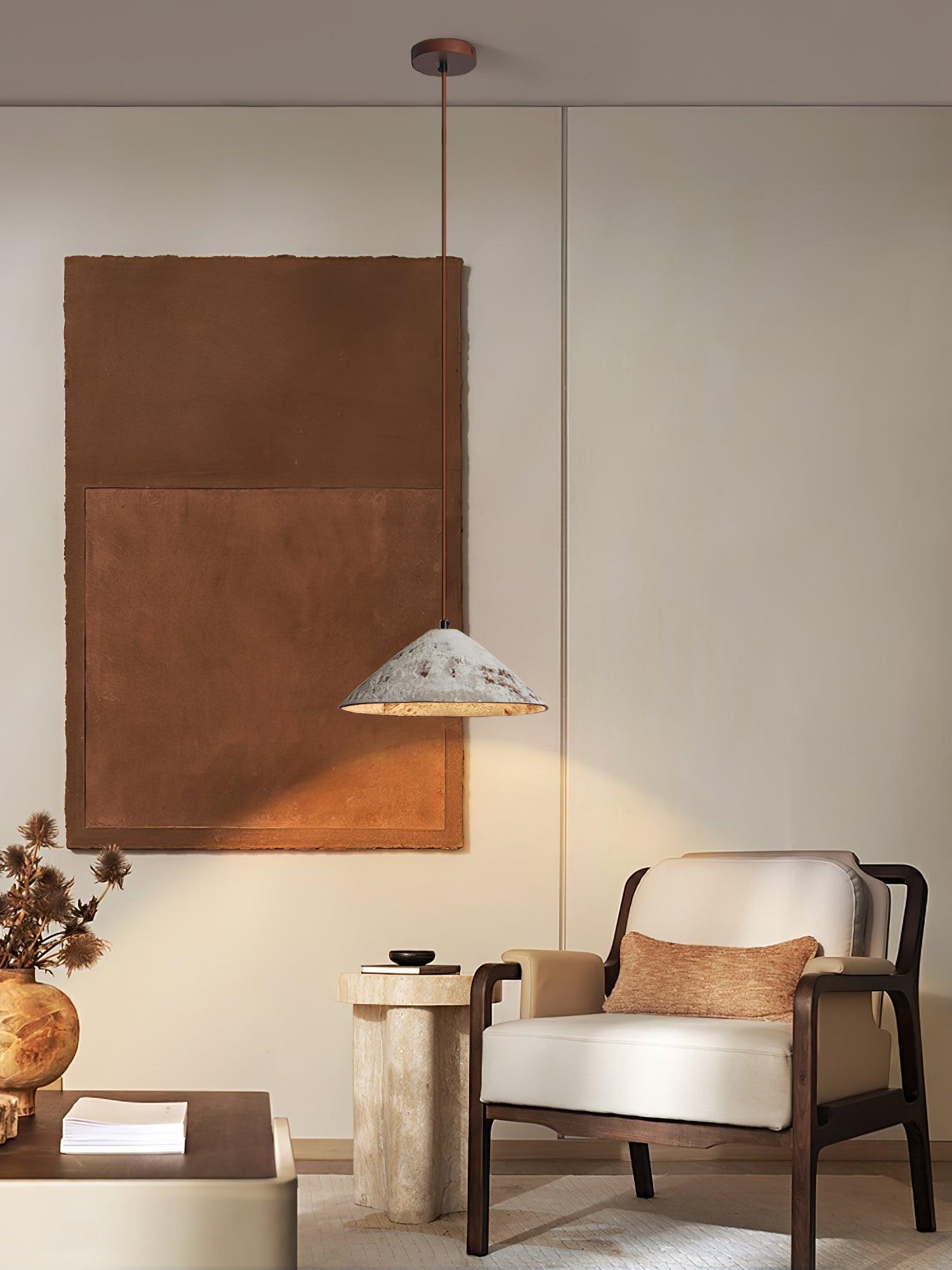 Solara Pendant Lamp Ceramic Cone Rustic Vintage Minimalist - Letslighting