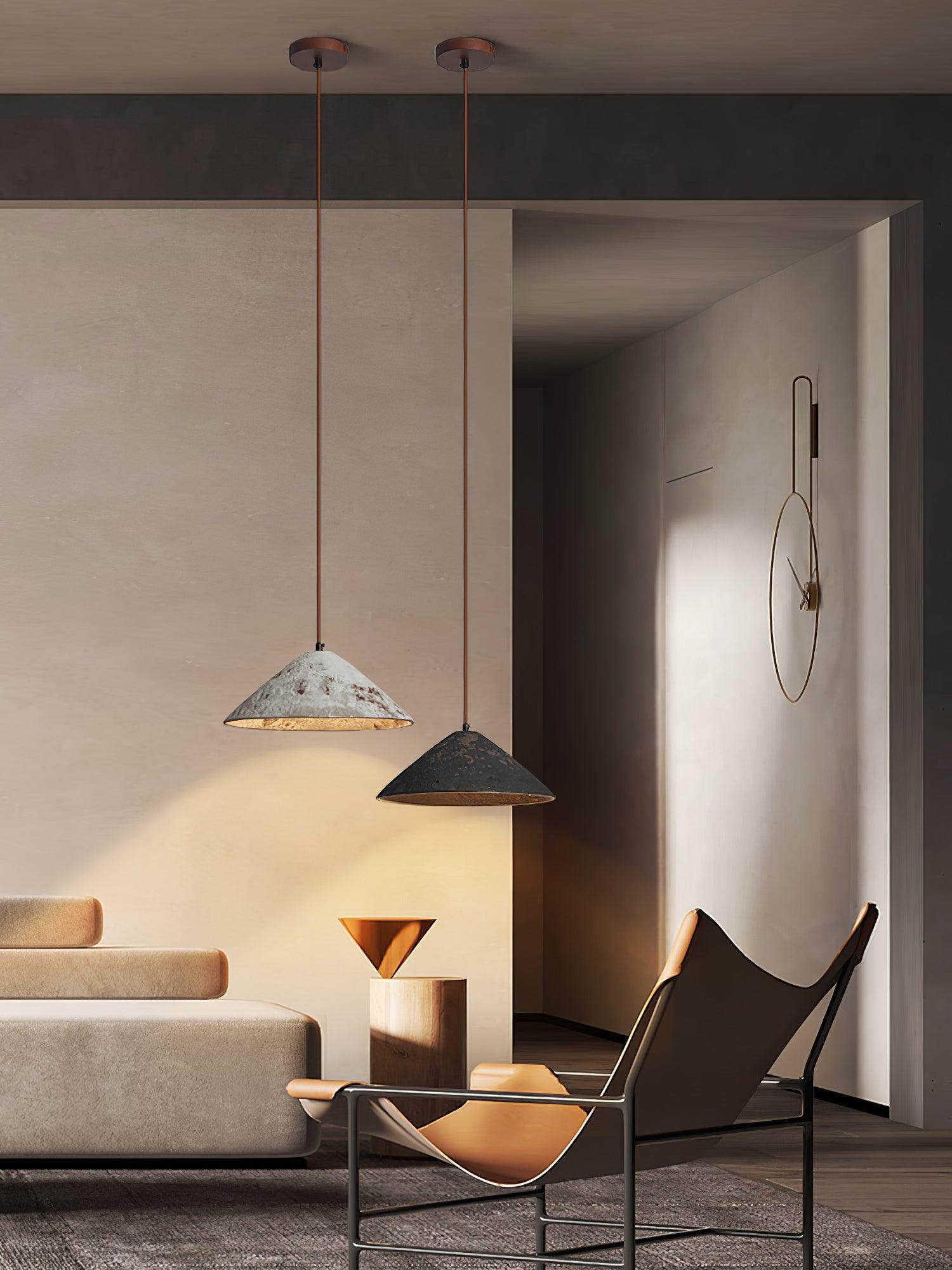 Solara Pendant Lamp Ceramic Cone Rustic Vintage Minimalist - Letslighting