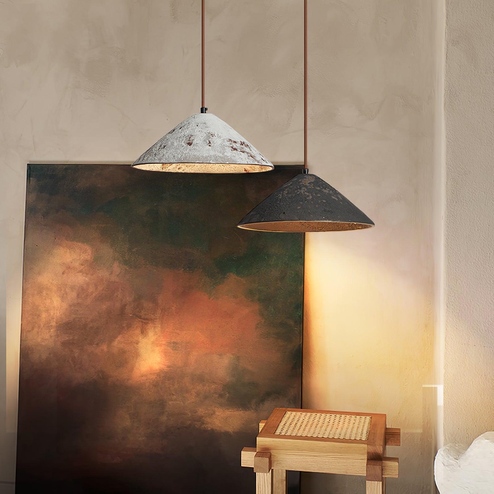 Solara Pendant Lamp Ceramic Cone Rustic Vintage Minimalist - Letslighting