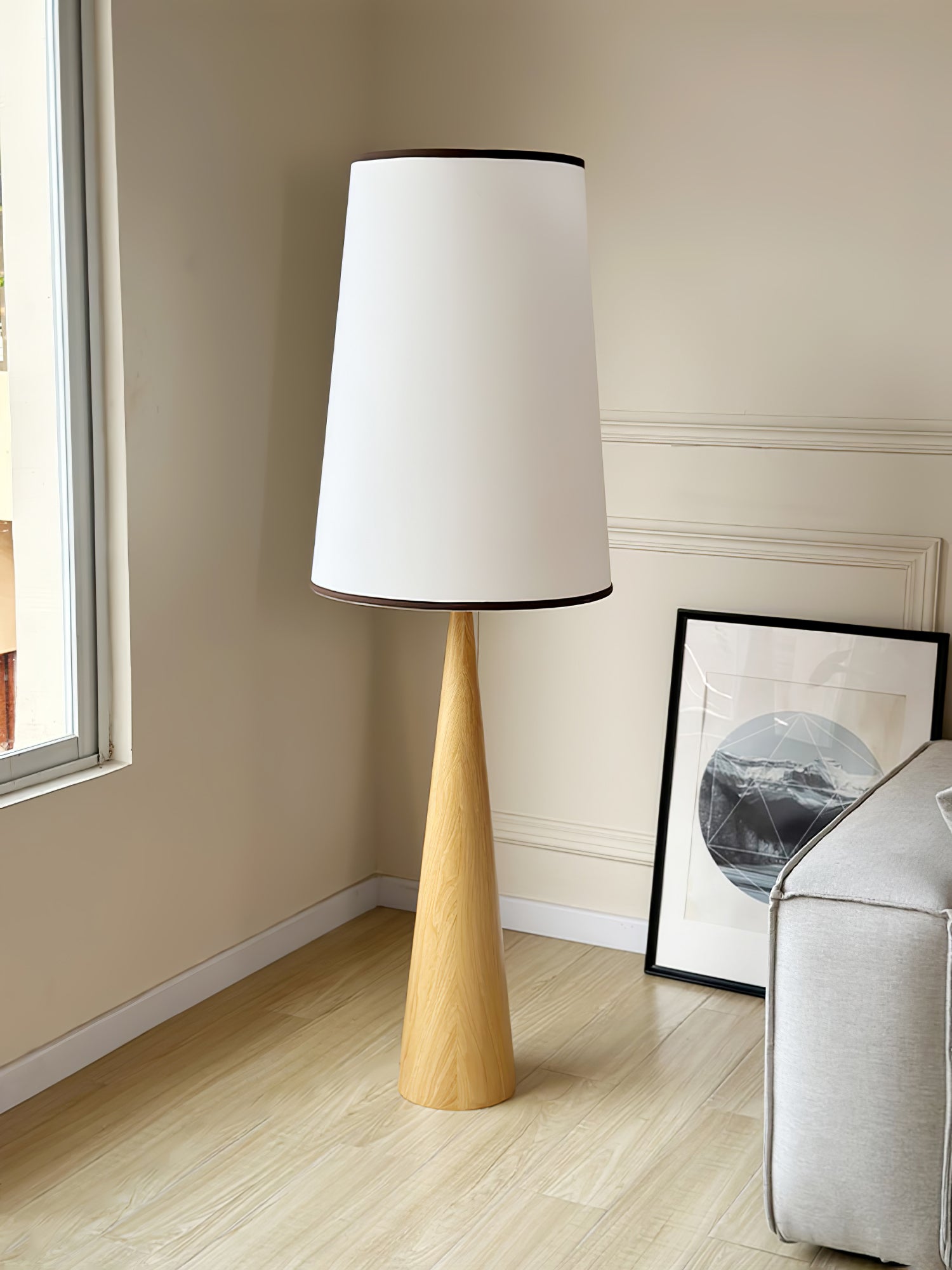 ConeLite Minimalist Wood Conical Floor Lamp - Letslighting