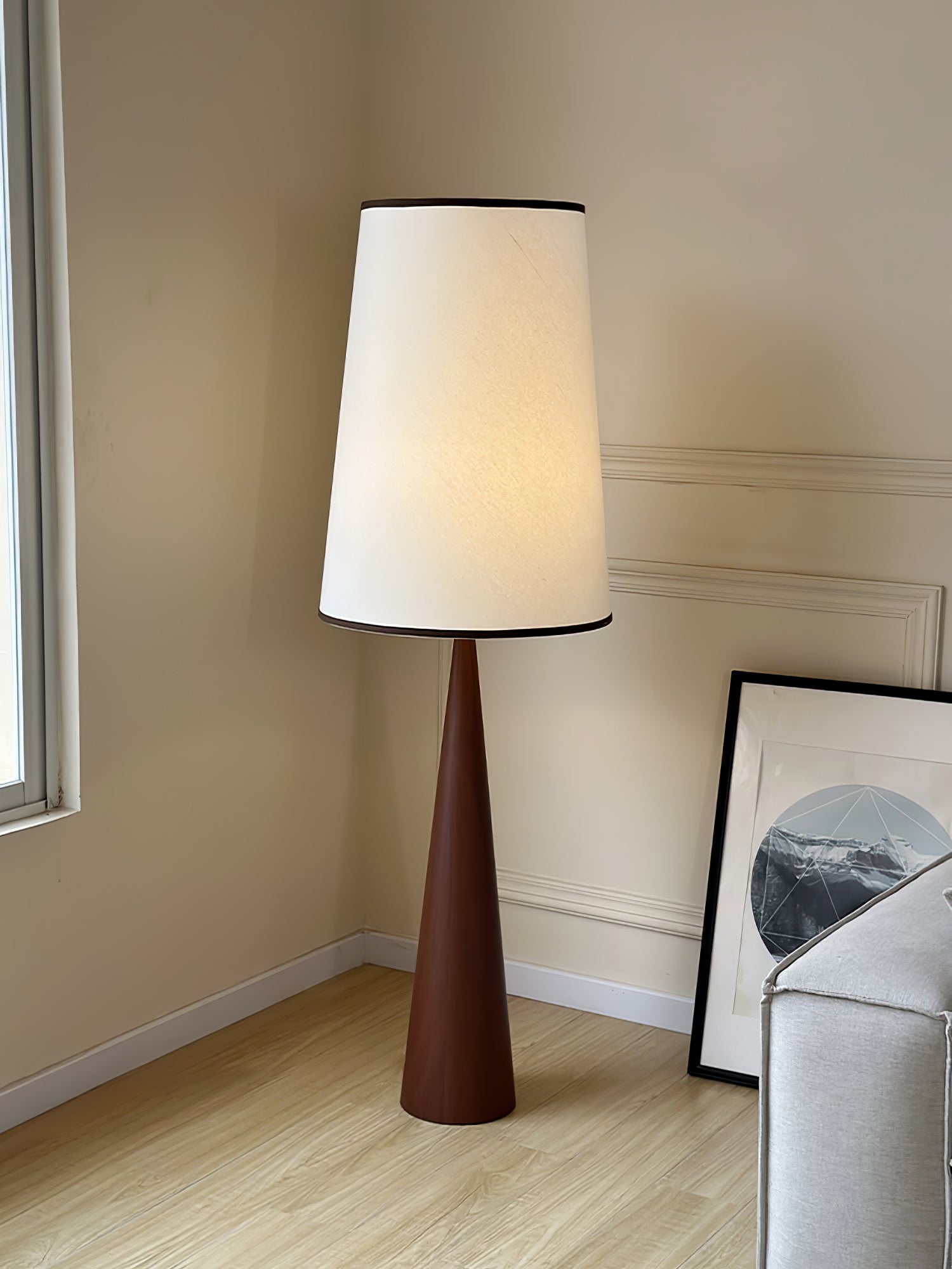 ConeLite Minimalist Wood Conical Floor Lamp - Letslighting