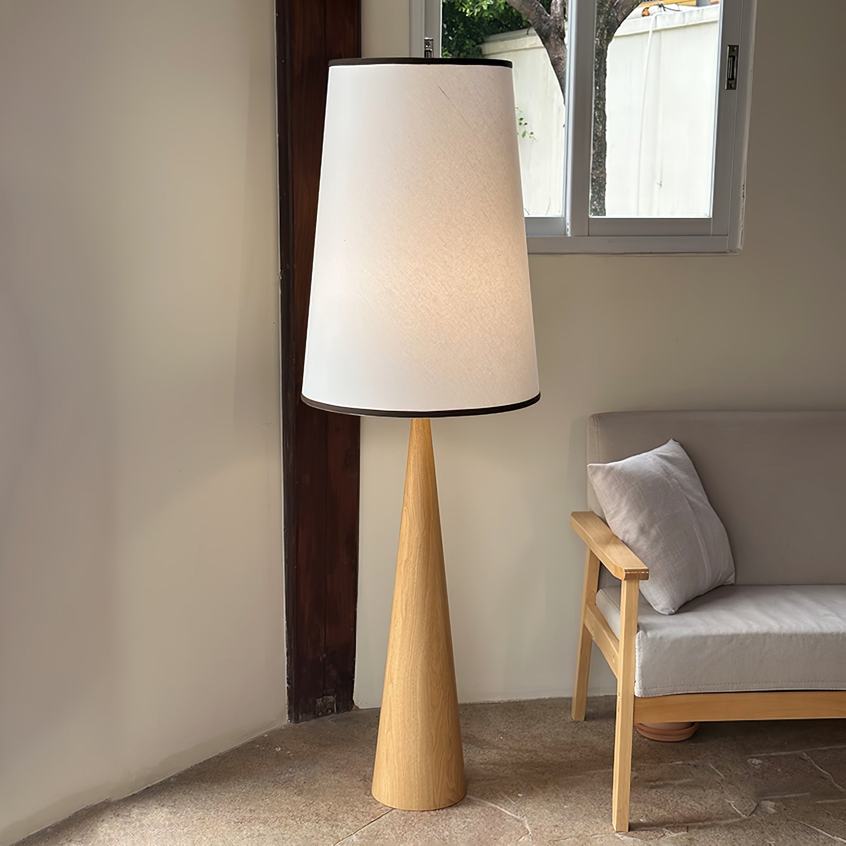 ConeLite Minimalist Wood Conical Floor Lamp - Letslighting