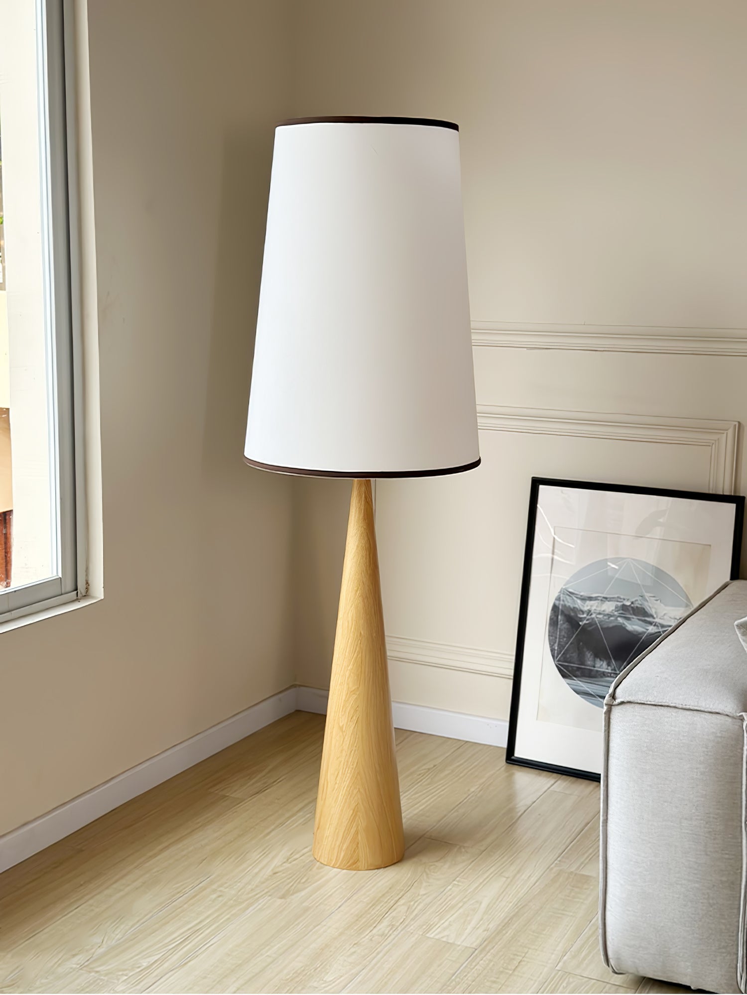 ConeLite Minimalist Wood Conical Floor Lamp - Letslighting