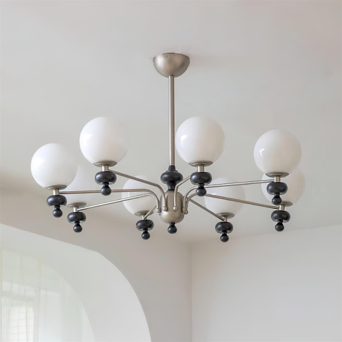 Cora Chandelier Nickel Orb Elegant - Letslighting