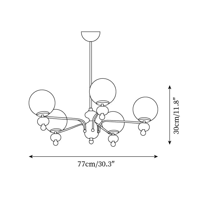 Cora Chandelier Nickel Orb Elegant - Letslighting