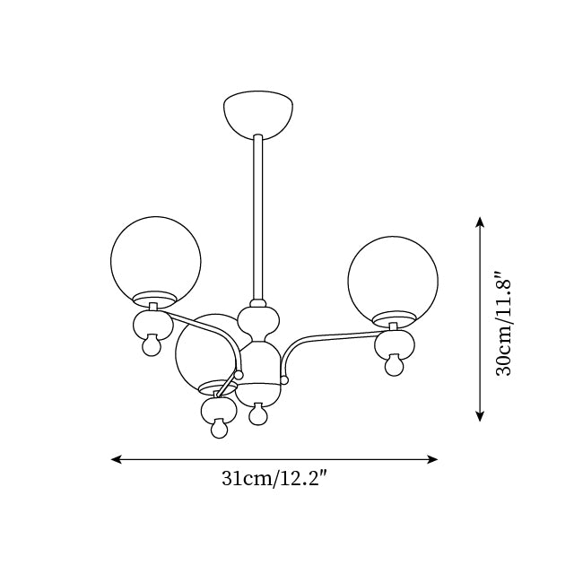Cora Chandelier Nickel Orb Elegant - Letslighting