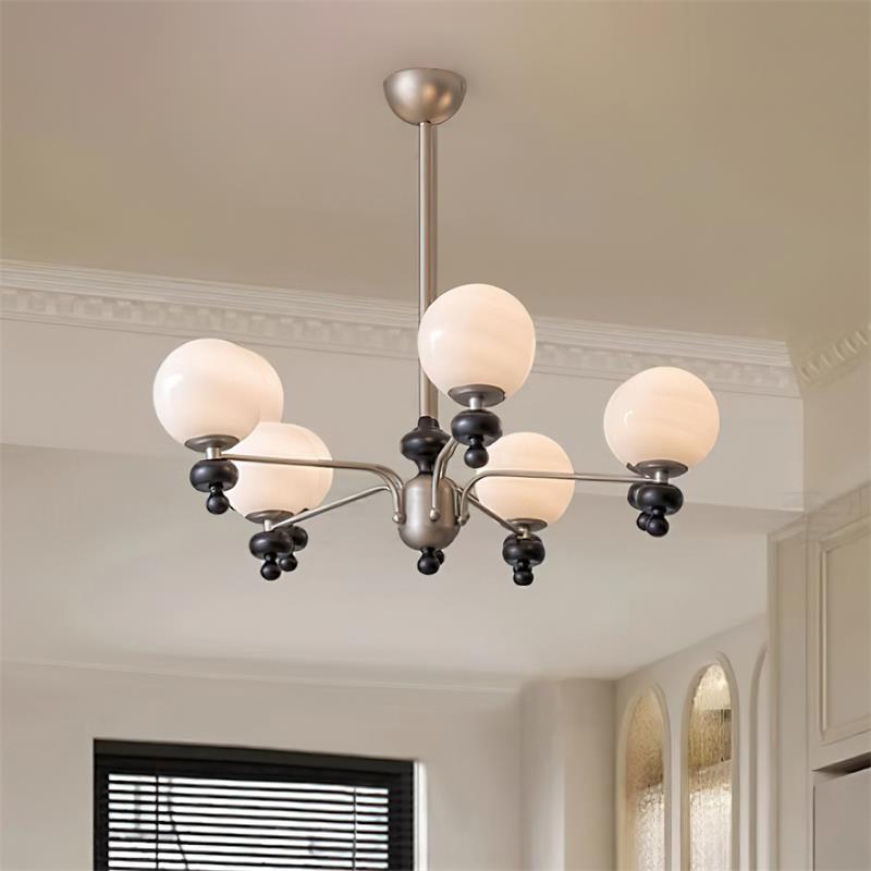 Cora Chandelier Nickel Orb Elegant - Letslighting