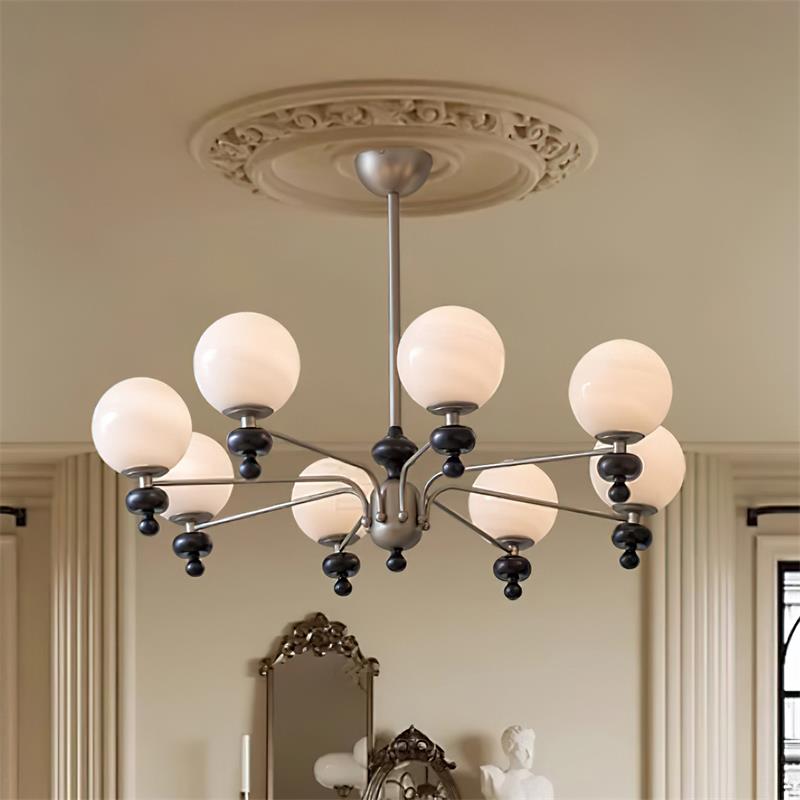 Cora Chandelier Nickel Orb Elegant - Letslighting