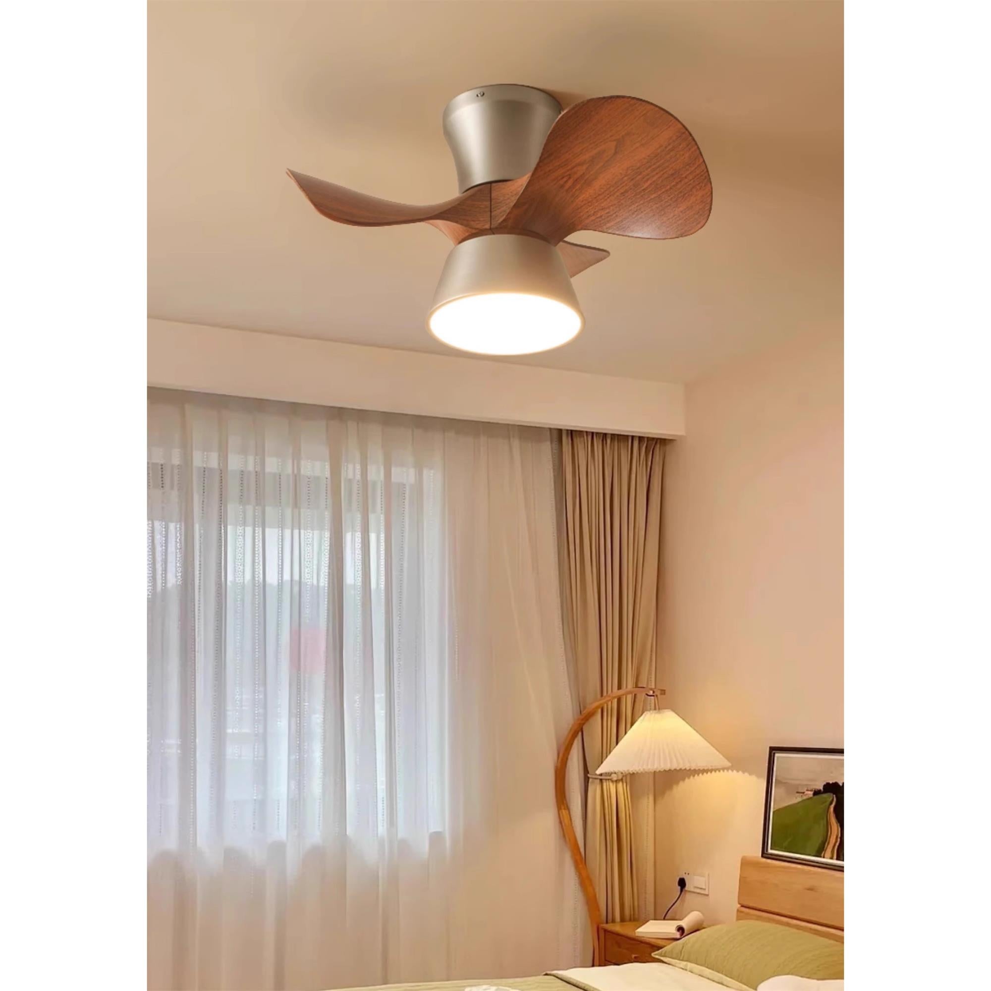 Zanorir Modern Minimalist Natural Wooden Acrylic Ceiling Fan Light - Letslighting