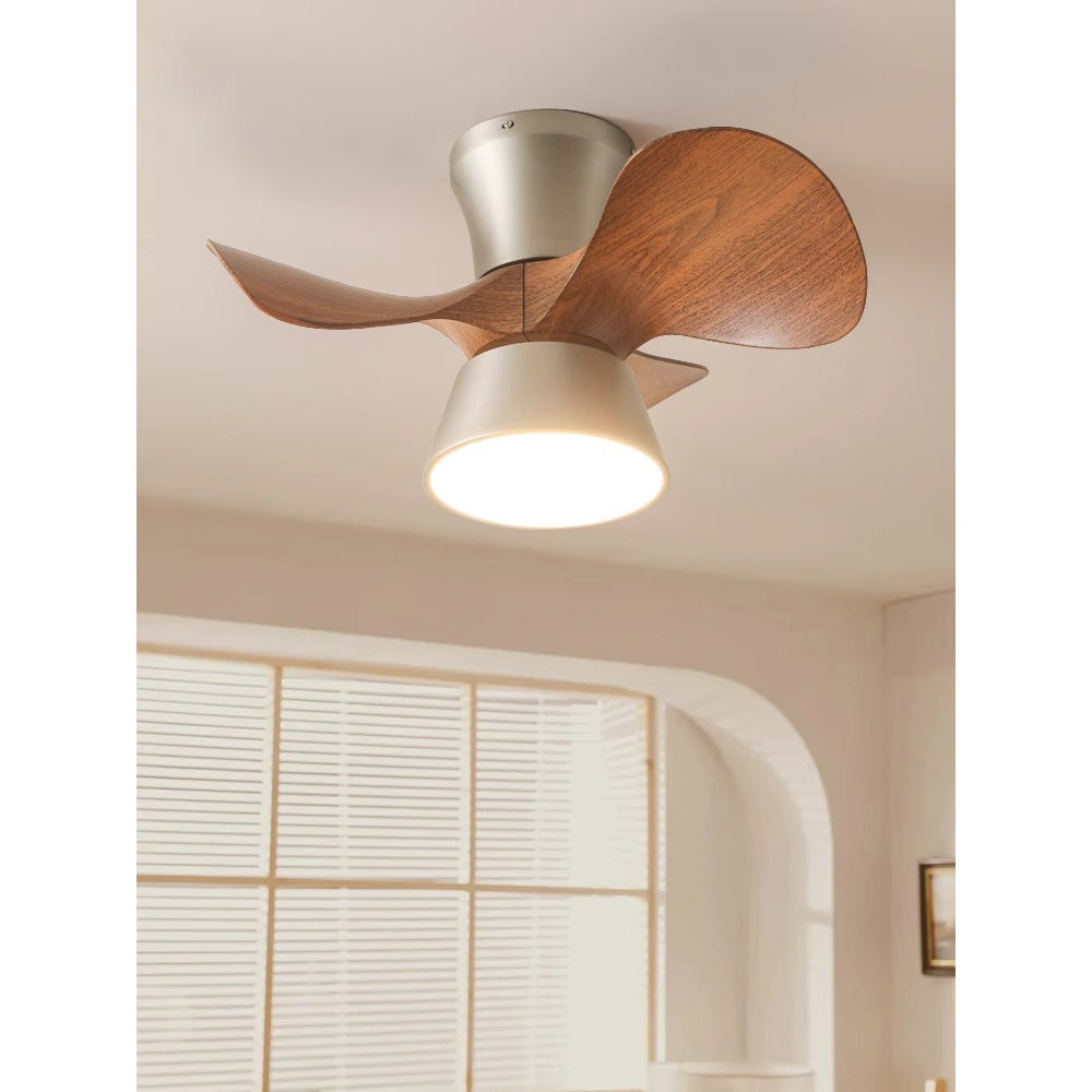 Zanorir Modern Minimalist Natural Wooden Acrylic Ceiling Fan Light - Letslighting