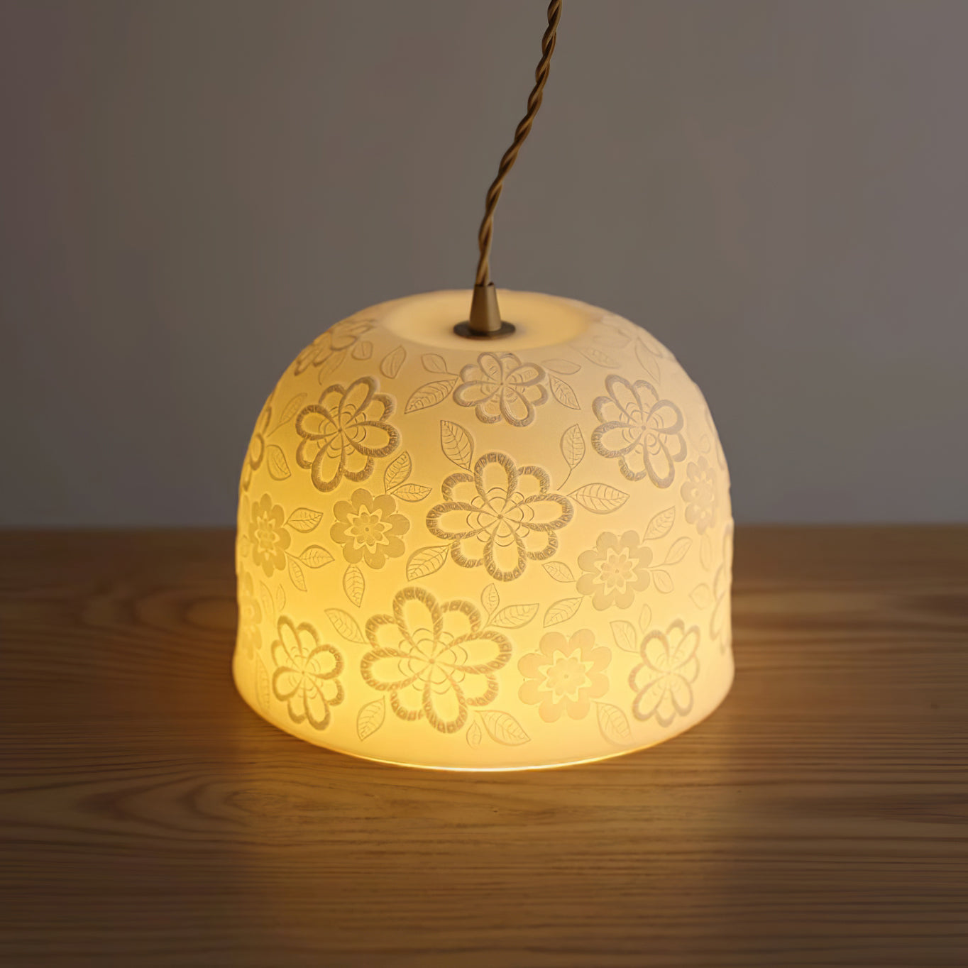 Corals Pendant Lamp Floral-Embossed Ceramic - Letslighting