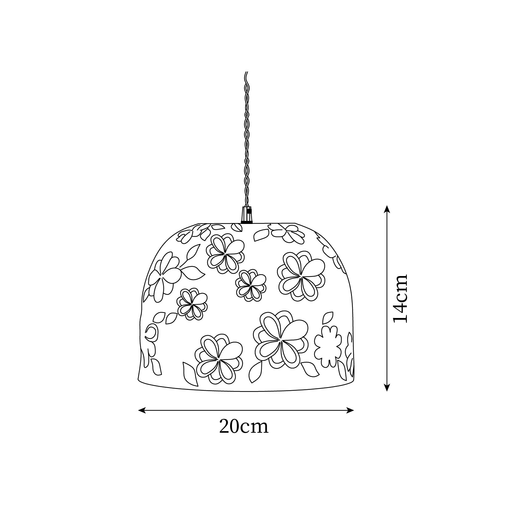 Corals Pendant Lamp Floral-Embossed Ceramic - Letslighting
