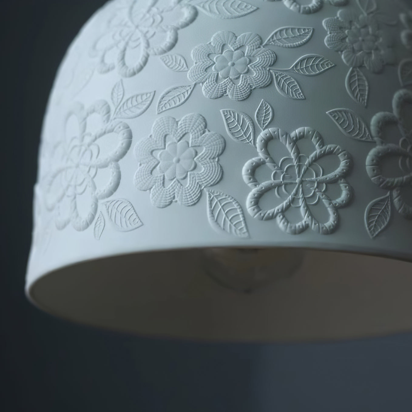 Corals Pendant Lamp Floral-Embossed Ceramic - Letslighting